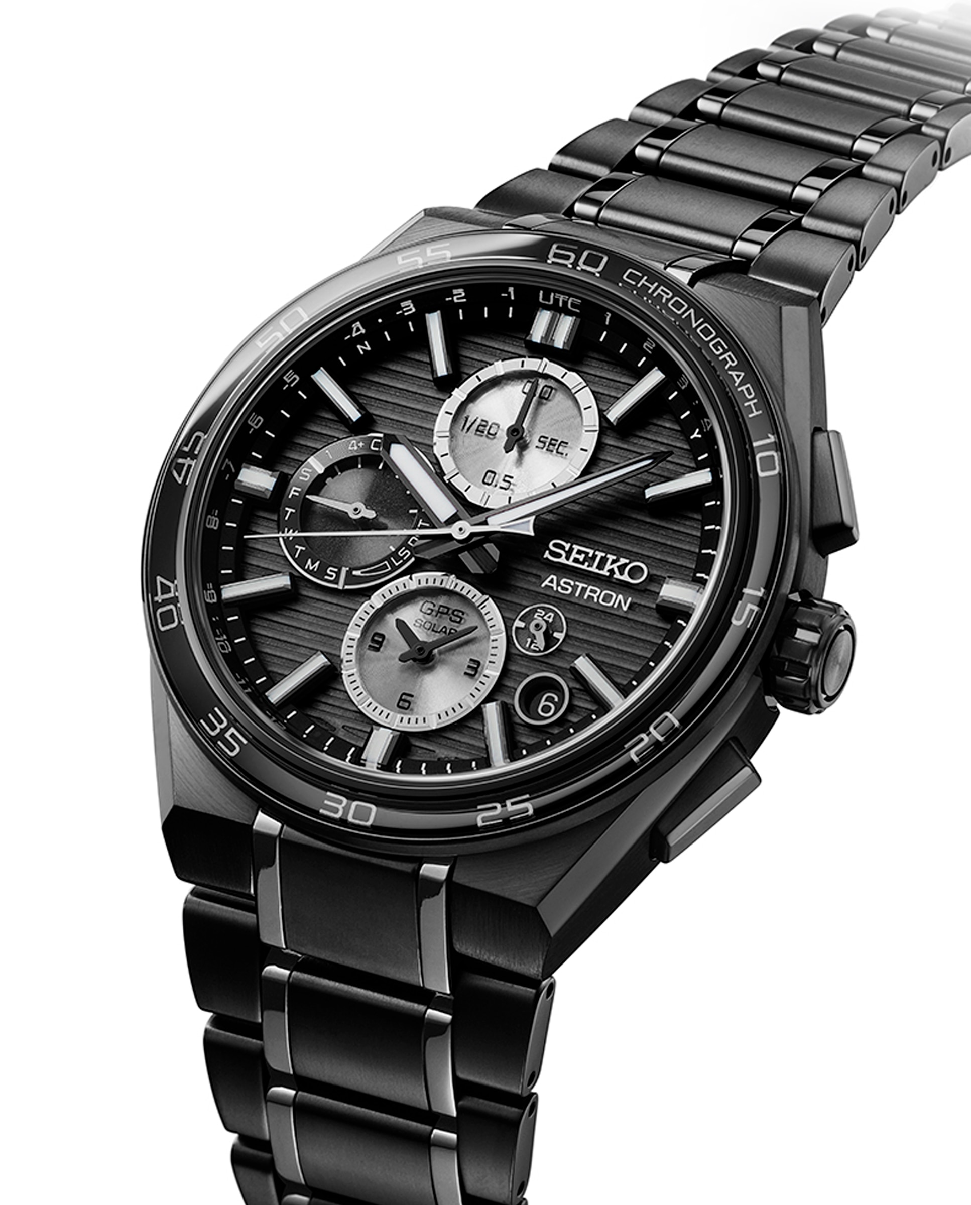 Reloj de hombre astron ssh179j1 de titanio y correa negra - Seiko - Negro Negro-3