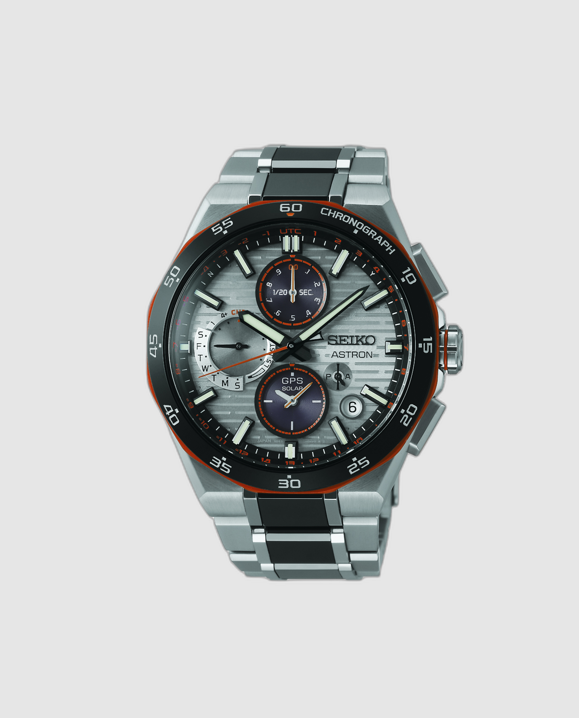 Reloj de hombre Astron SSH183J1 de titanio y correa plateada Plata-1
