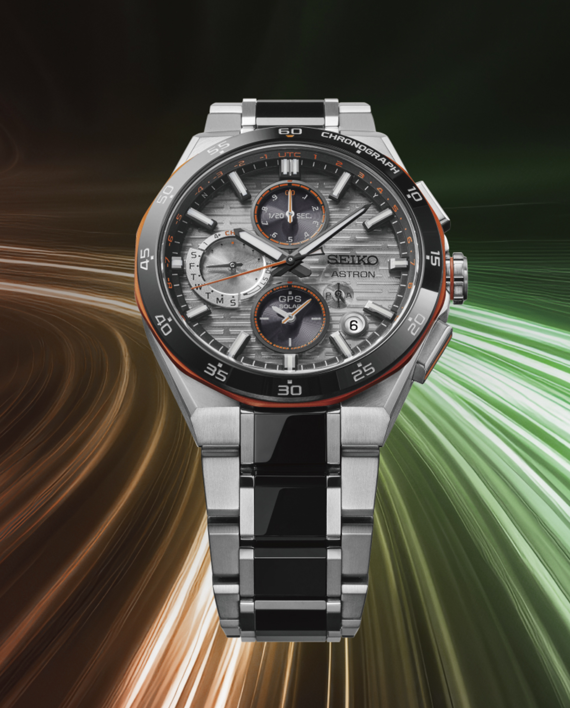 Reloj de hombre Astron SSH183J1 de titanio y correa plateada Plata-4