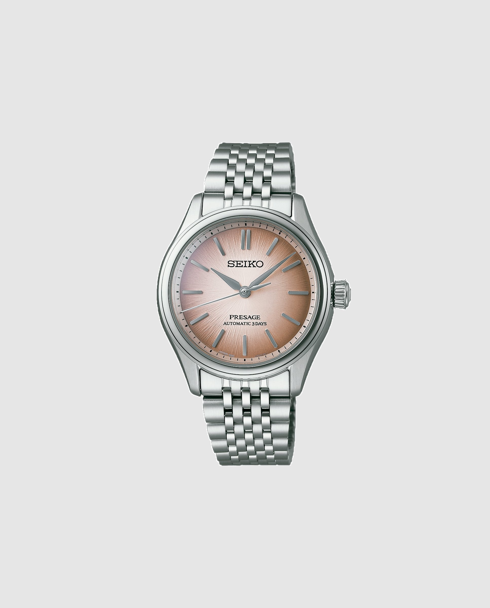 Imagen 0 de Reloj unisex presage spb523j1 automático de acero y correa plateada Plata