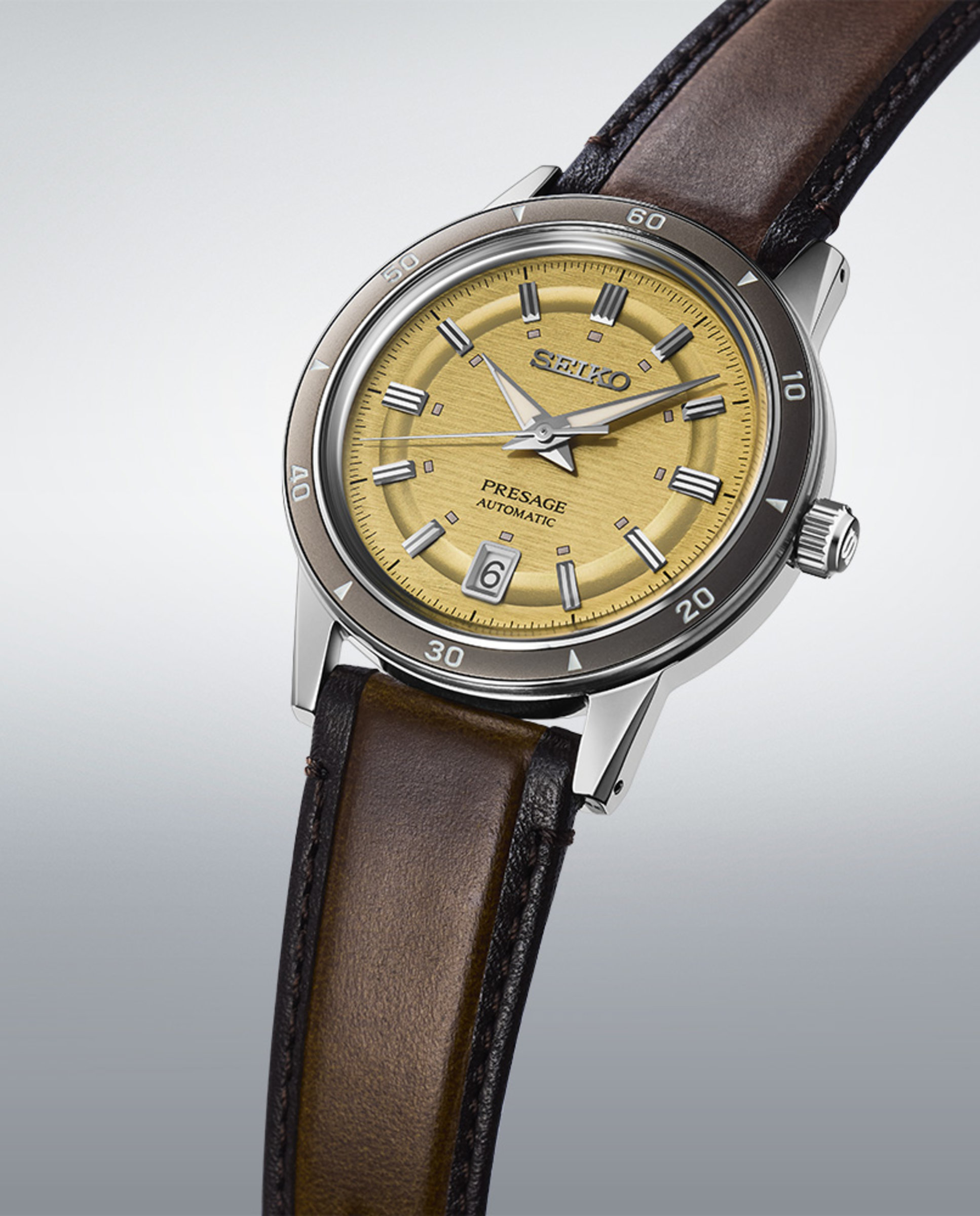 Reloj de hombre presage srpl75j1 automático de piel y correa - Seiko - Marrón Marrón-3