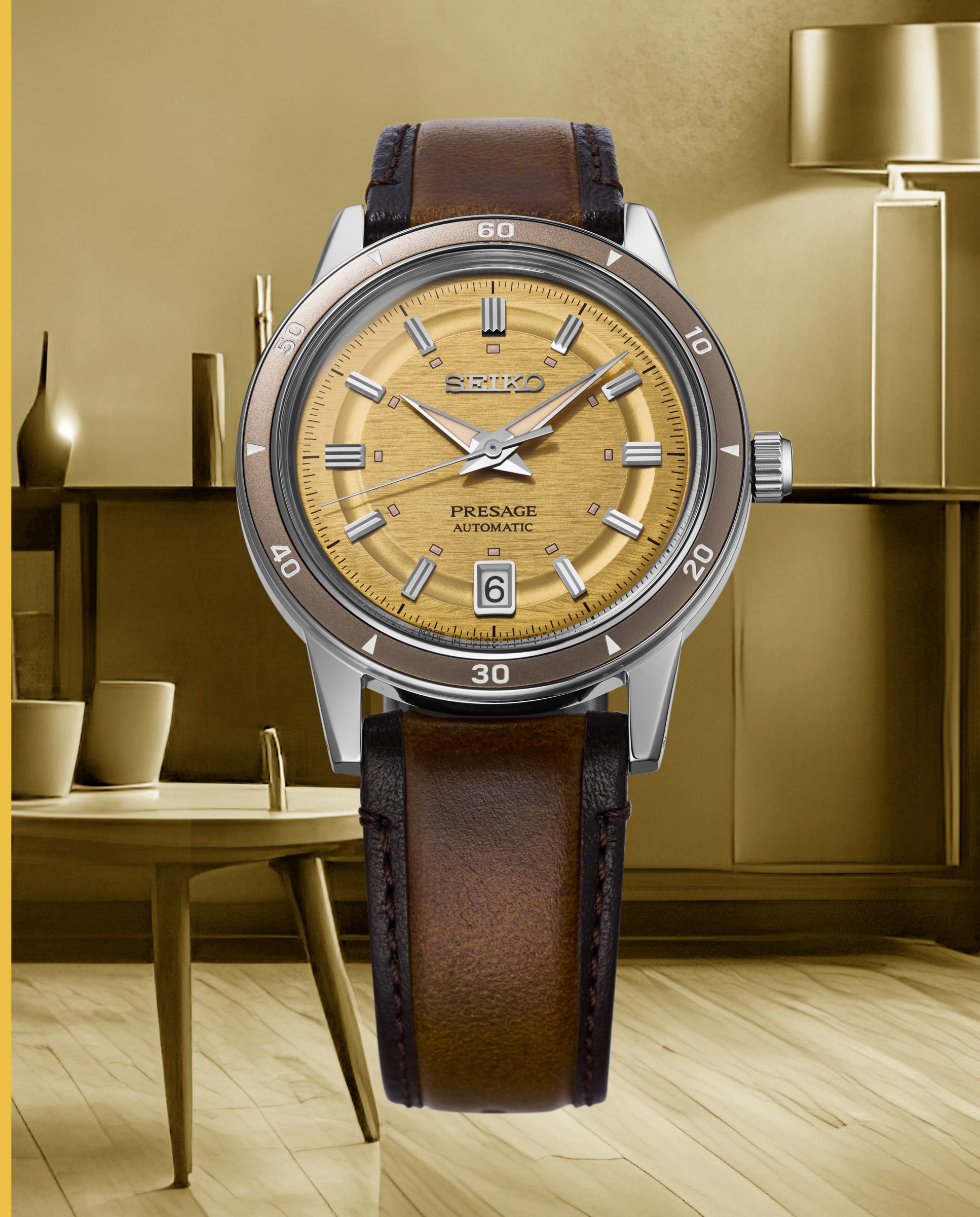 Reloj de hombre presage srpl75j1 automático de piel y correa - Seiko - Marrón Marrón-4