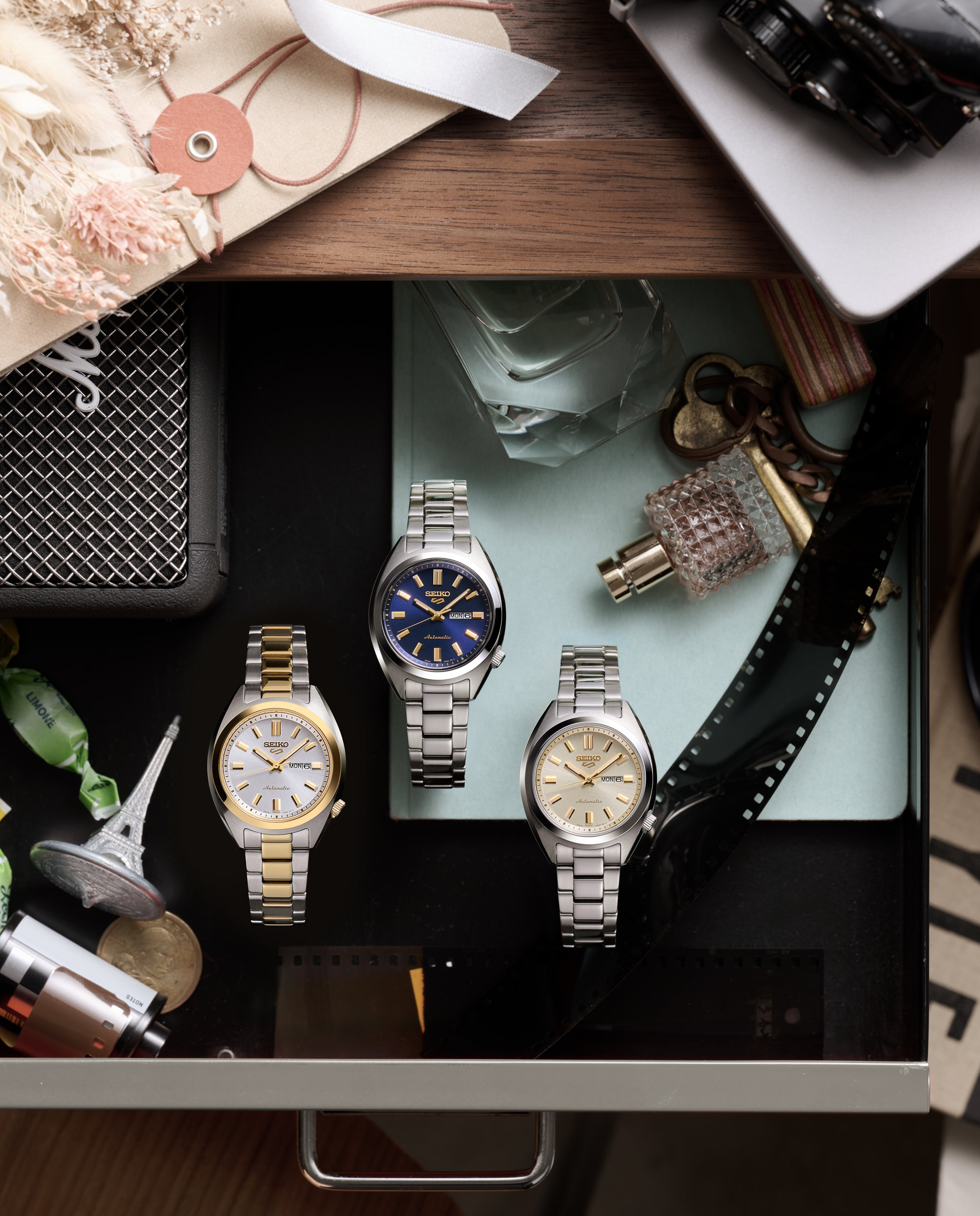 Reloj de mujer 5 sports sre023k1 automático de acero y correa plateada - Seiko - Plata Plata-3