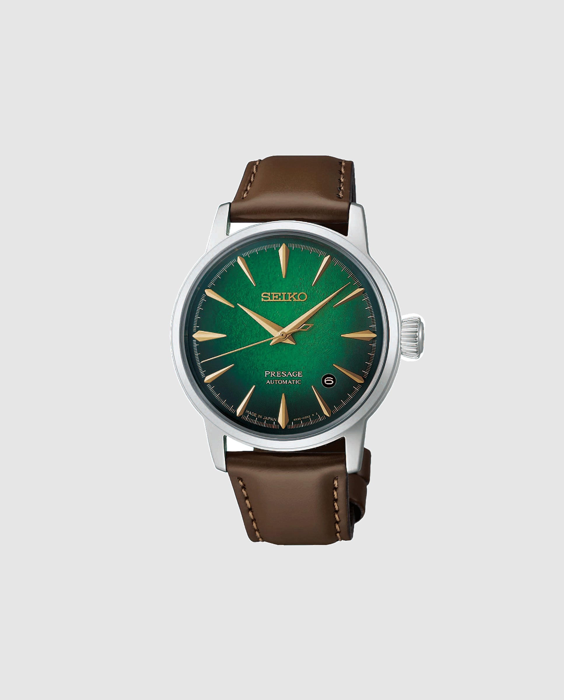 Reloj de hombre presage hcb002j1 automático de piel y correa - Seiko - Marrón Marrón-1