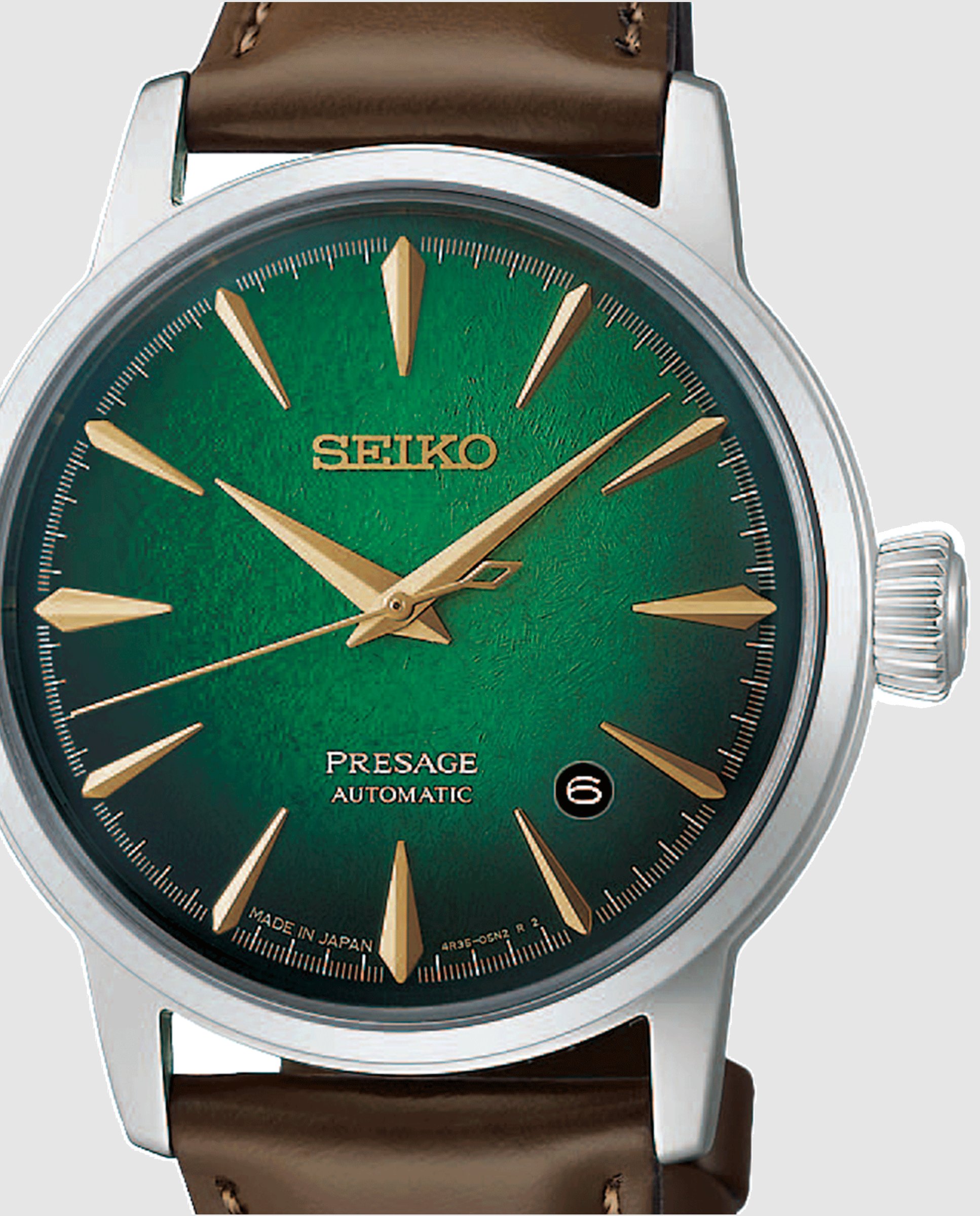 Reloj de hombre presage hcb002j1 automático de piel y correa - Seiko - Marrón Marrón-2