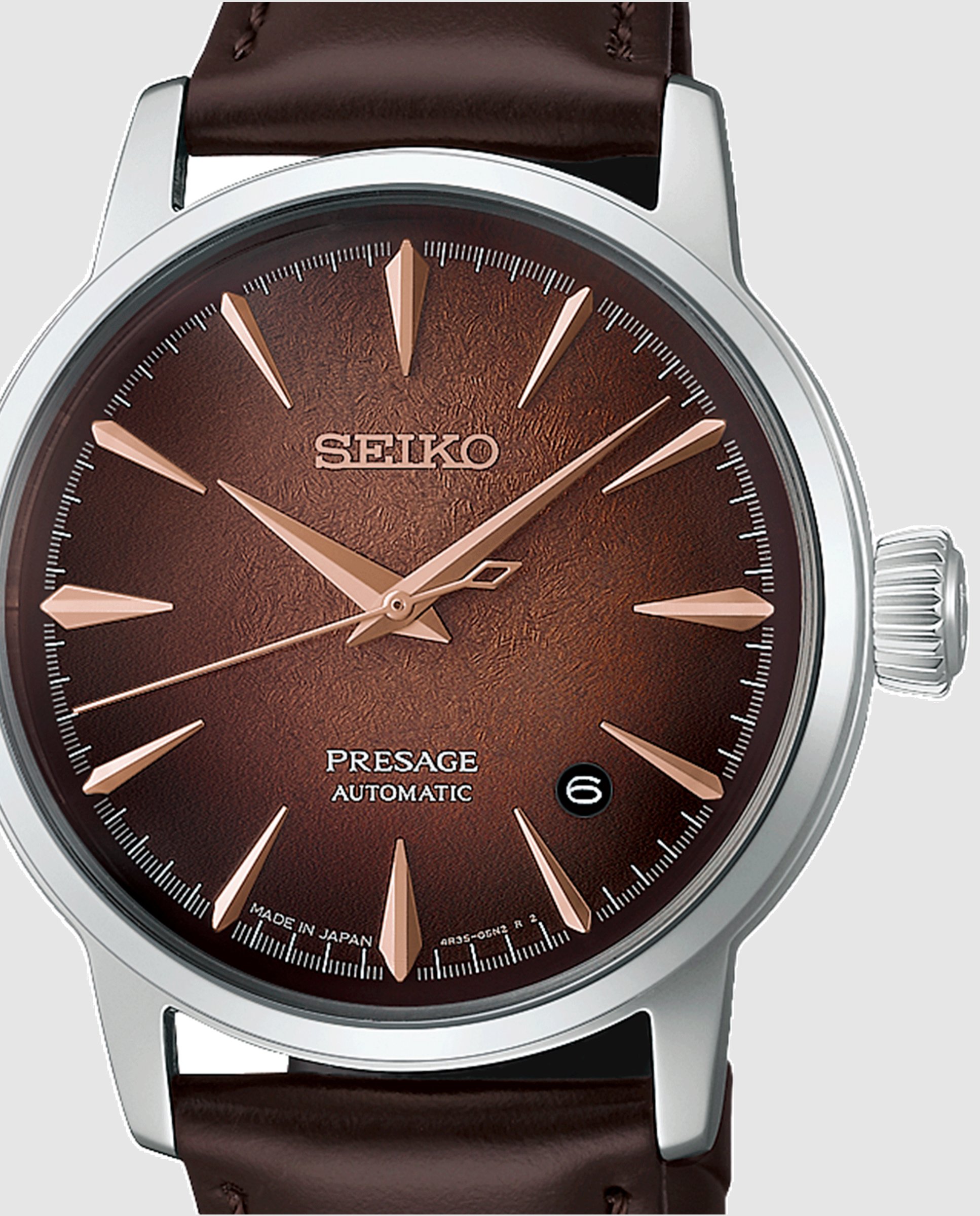 Reloj de hombre presage hcb003j1 automático de piel y correa - Seiko - Marrón Marrón-2