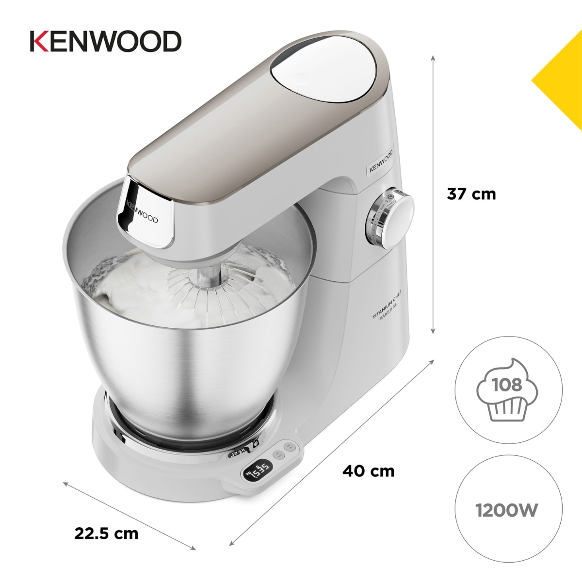 Thumbnail 5 de Kenwood Titanium Chef Baker XL KVL65.001WH 🤖 Robot de Cocina