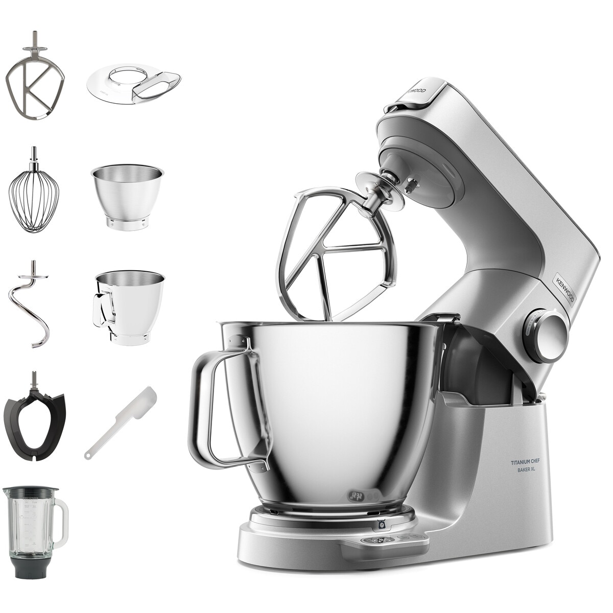 Kenwood – Robot de cocina Kenwood Titanium Chef Baker XL KVL85.124SI con báscula integrada.