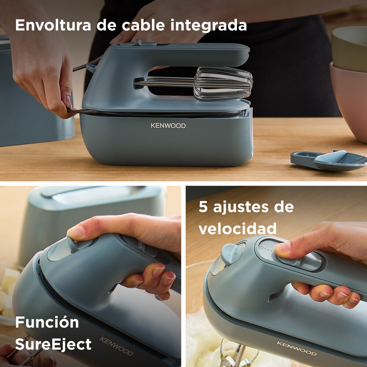 Imagen 3 de Batidora de varillas Kenwood QuickMix Go HMP40.000GY portátil - Azul Azul