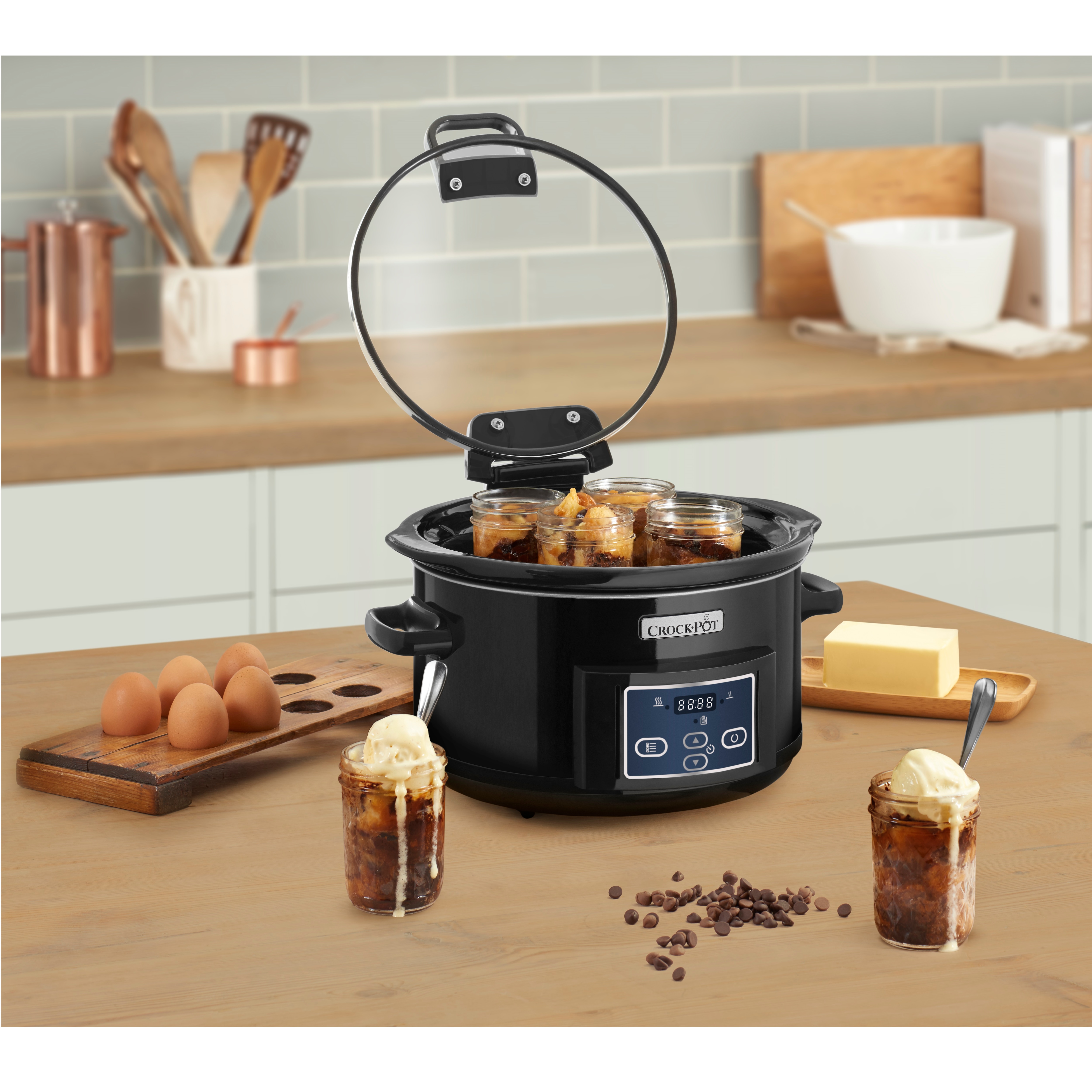 Olla eléctrica Digital de coccion lenta CrockPot Negra 4.7L tapa abatible - Negro Negro-3