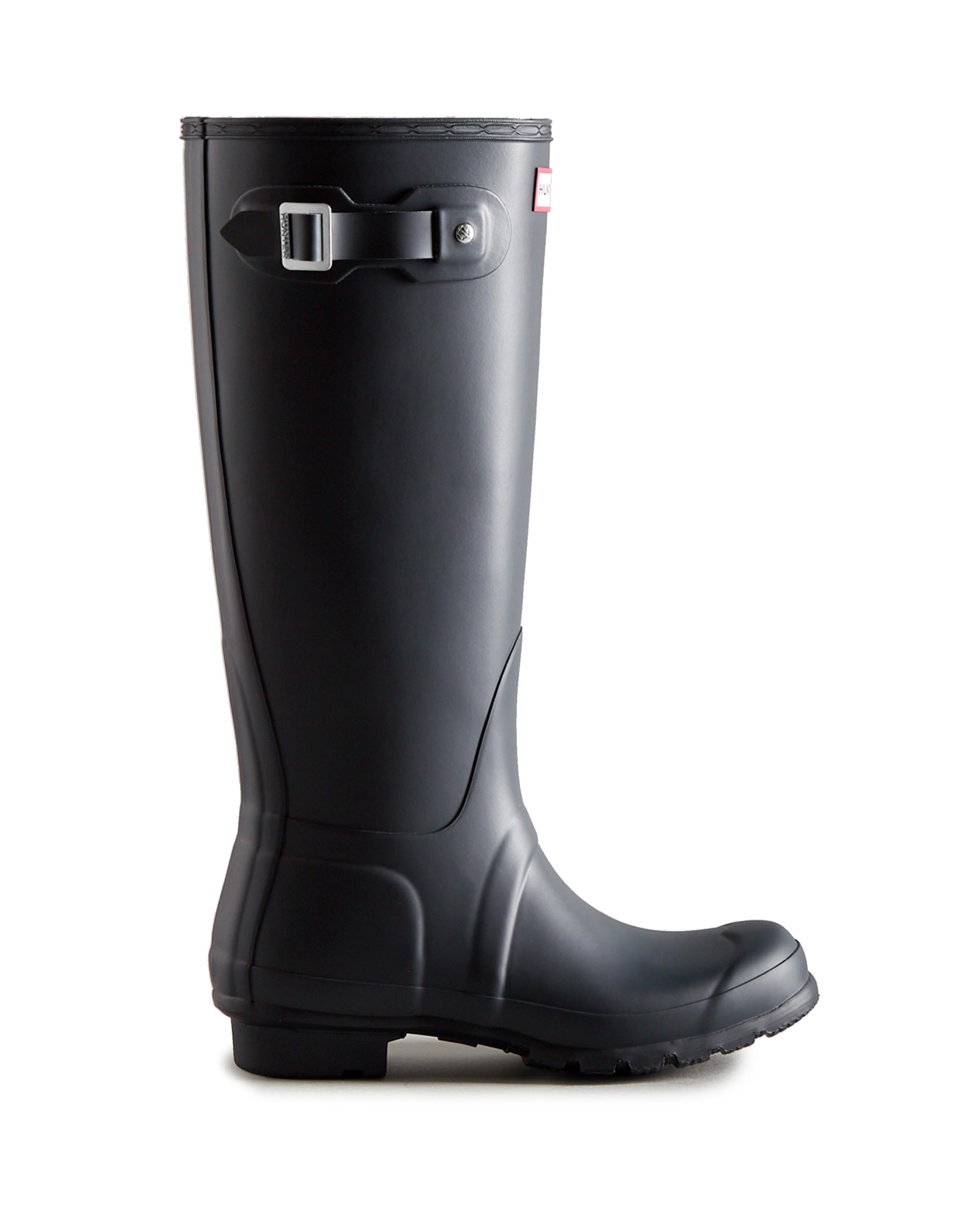 Botas de agua Original altas de mujer con acabado mate y detalle de hebilla lateral - Hunter - Azul oscuro Azul oscuro-1