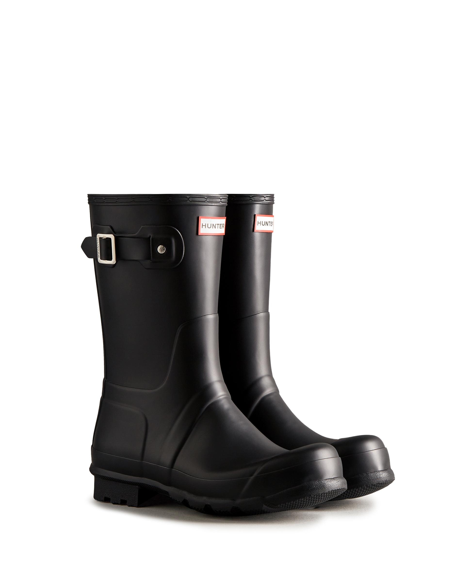 Imagen 3 de Botas de agua de hombre original short de caña corta y caucho natural - Hunter - Negro Negro