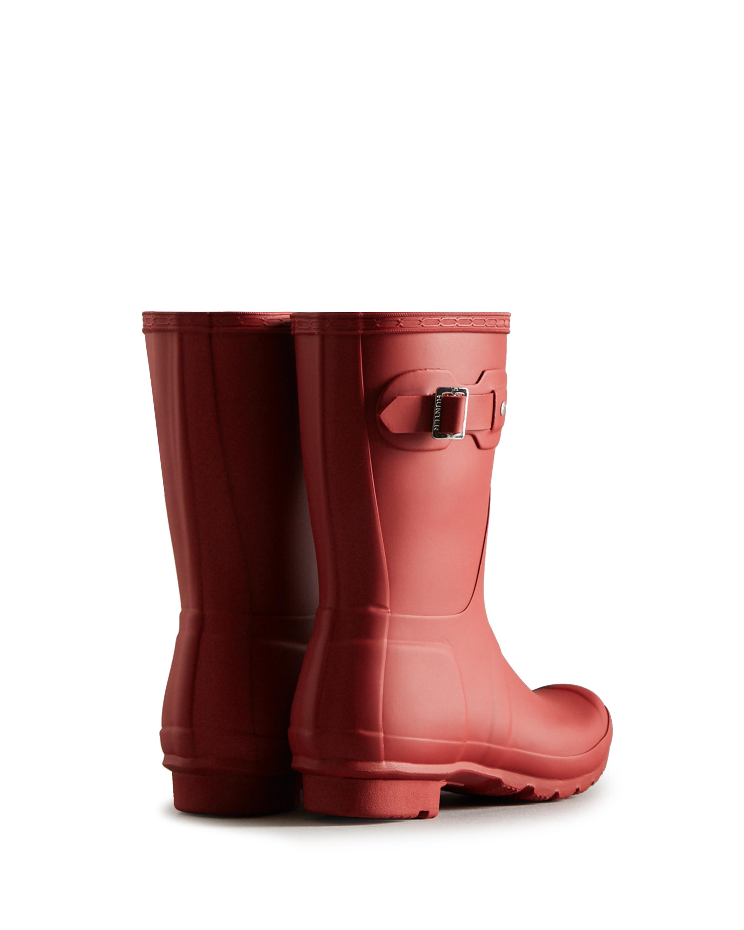 Botas de agua Original Cortas de mujer con acabado mate y detalle de hebilla lateral - Hunter - Rojo Rojo-2
