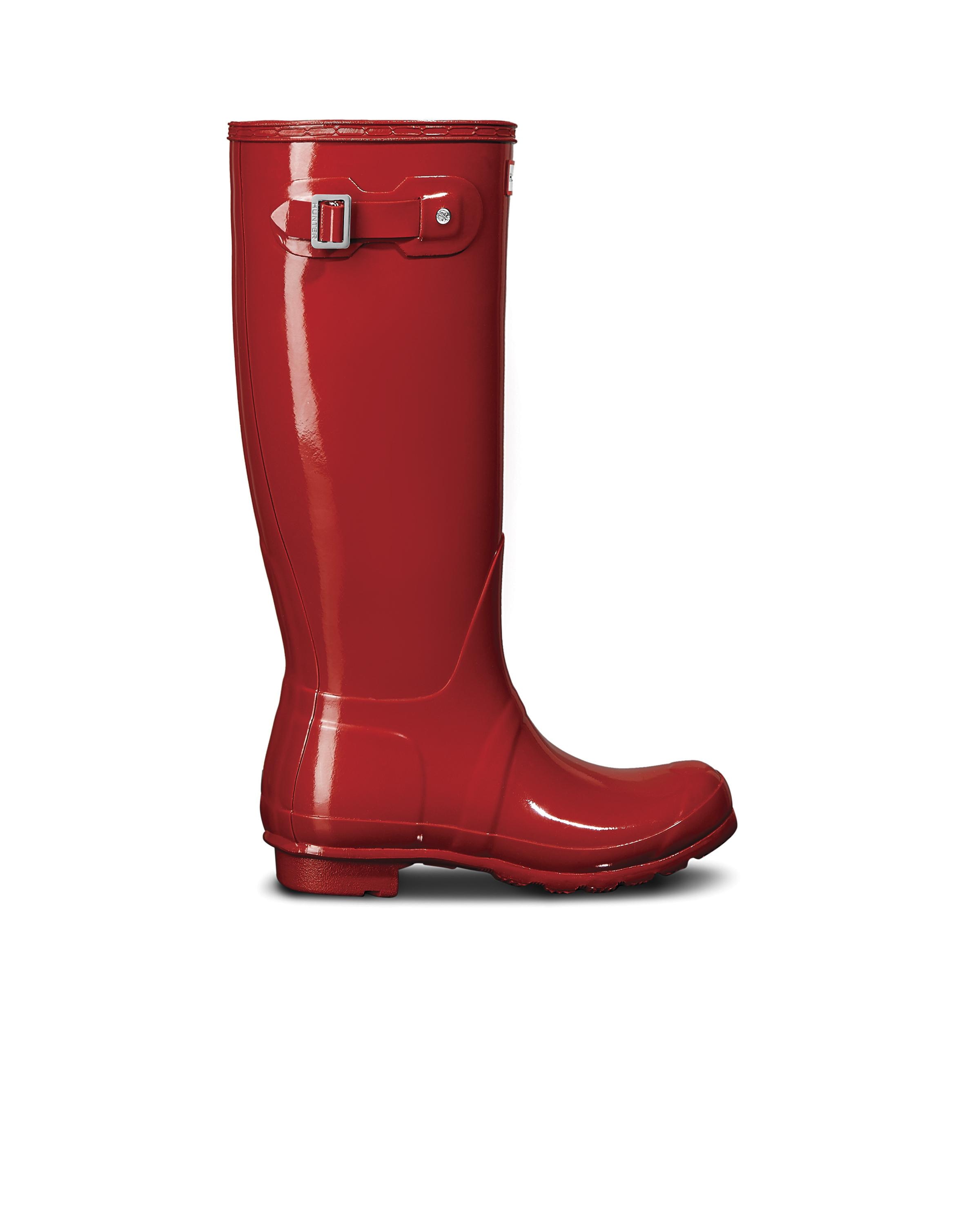 Hunter - Botas de agua de mujer original tall gloss con detalle de hebilla.