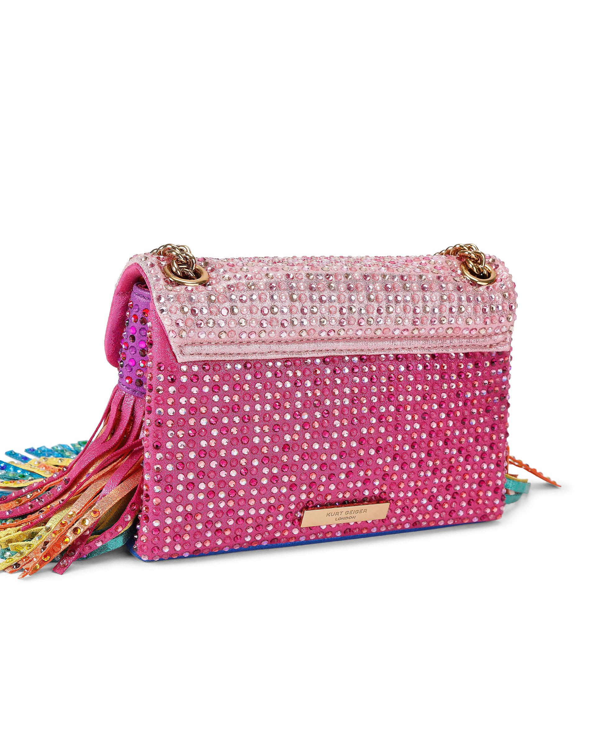 Bandolera en jacquard con aplicaciones de cristal - Kurt Geiger - Multicolor Multicolor-3