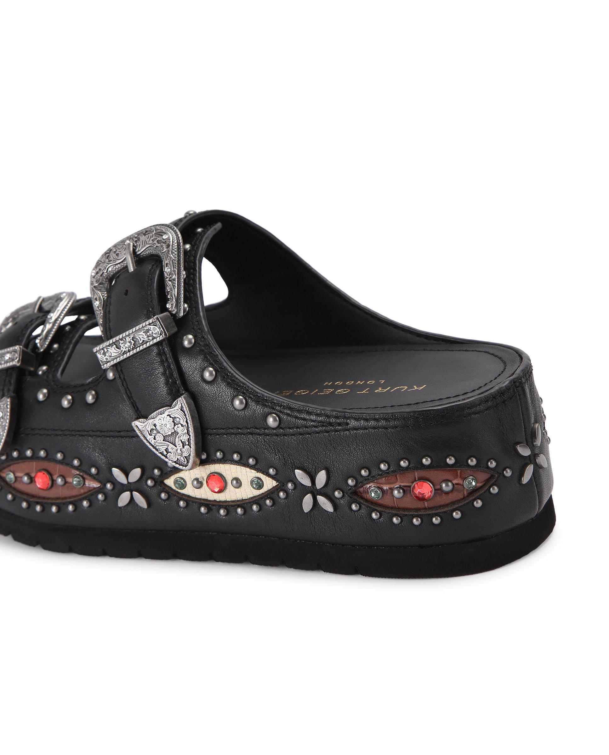 Sandalia de tacón de mujer de piel y con plataforma - Kurt Geiger - Negro Negro-3