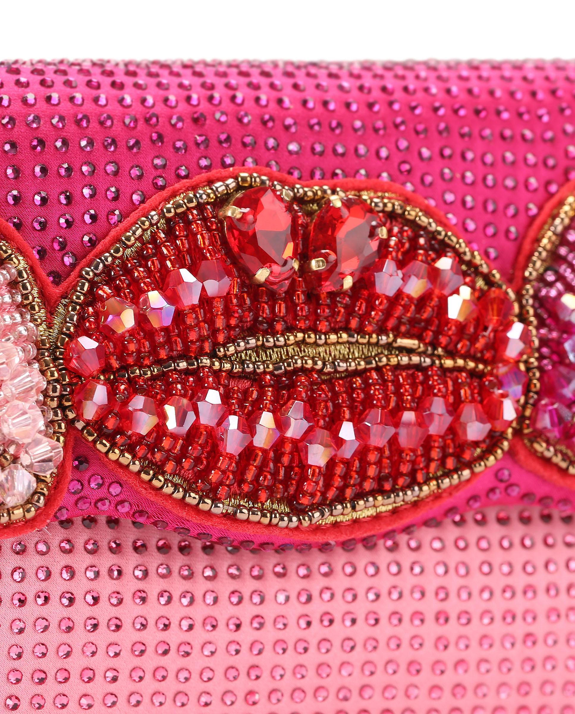 Bolsos de hombro pickle con motivos de labios - Kurt Geiger - Rosa chicle Rosa chicle-4