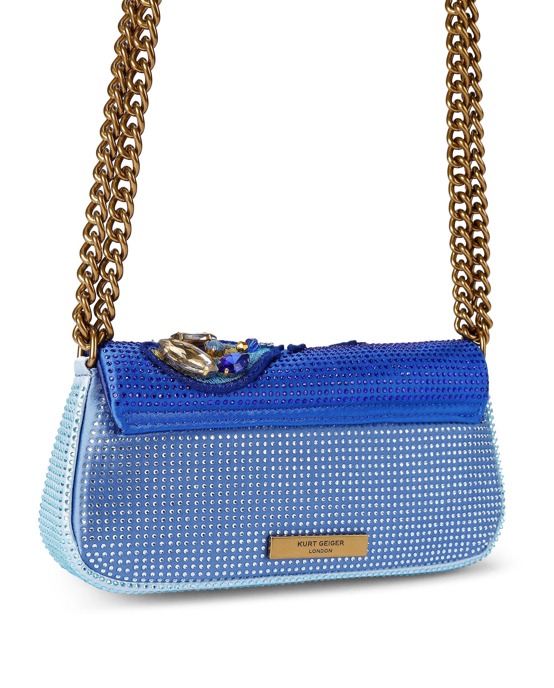 Bolsos de hombro pickle con motivos de labios - Kurt Geiger - Azul claro / Azul marino Azul claro / Azul marino-3