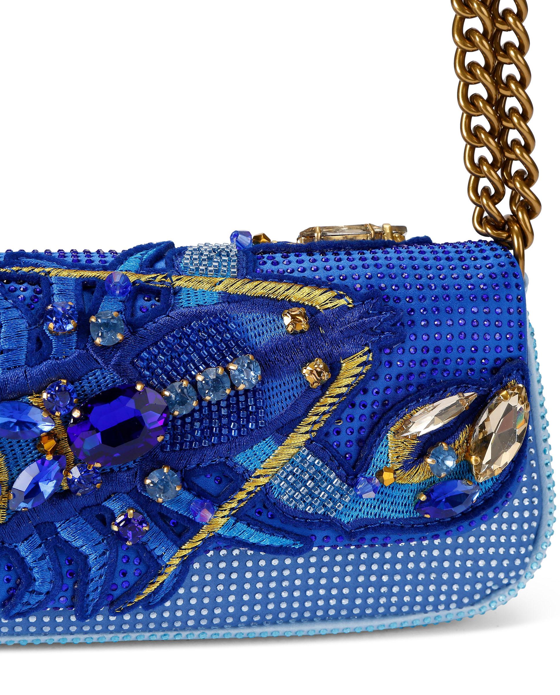 Bolsos de hombro pickle con motivos de labios - Kurt Geiger - Azul claro / Azul marino Azul claro / Azul marino-4