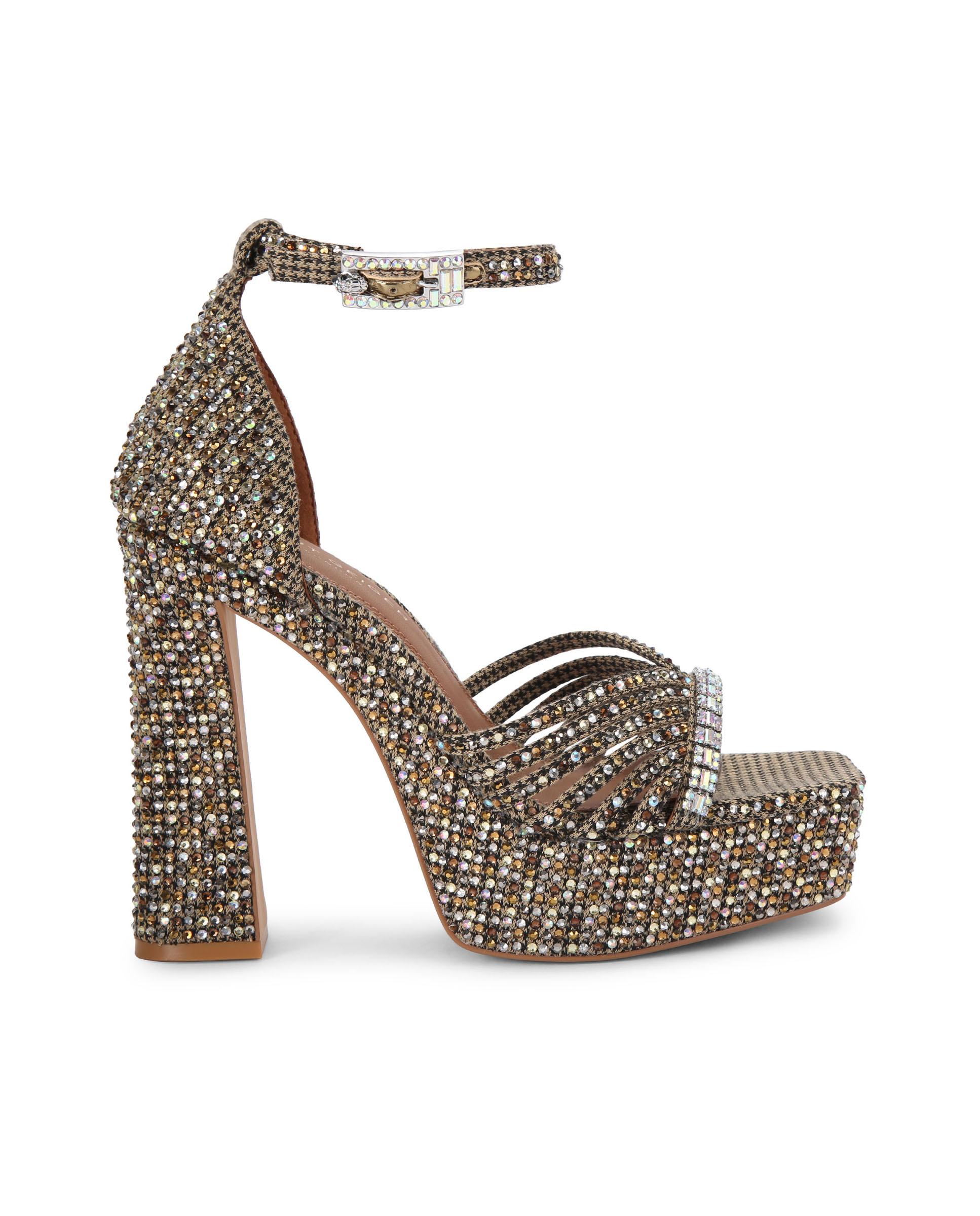 Sandalia de tacón de mujer con plataforma - Kurt Geiger - Beige Beige-1