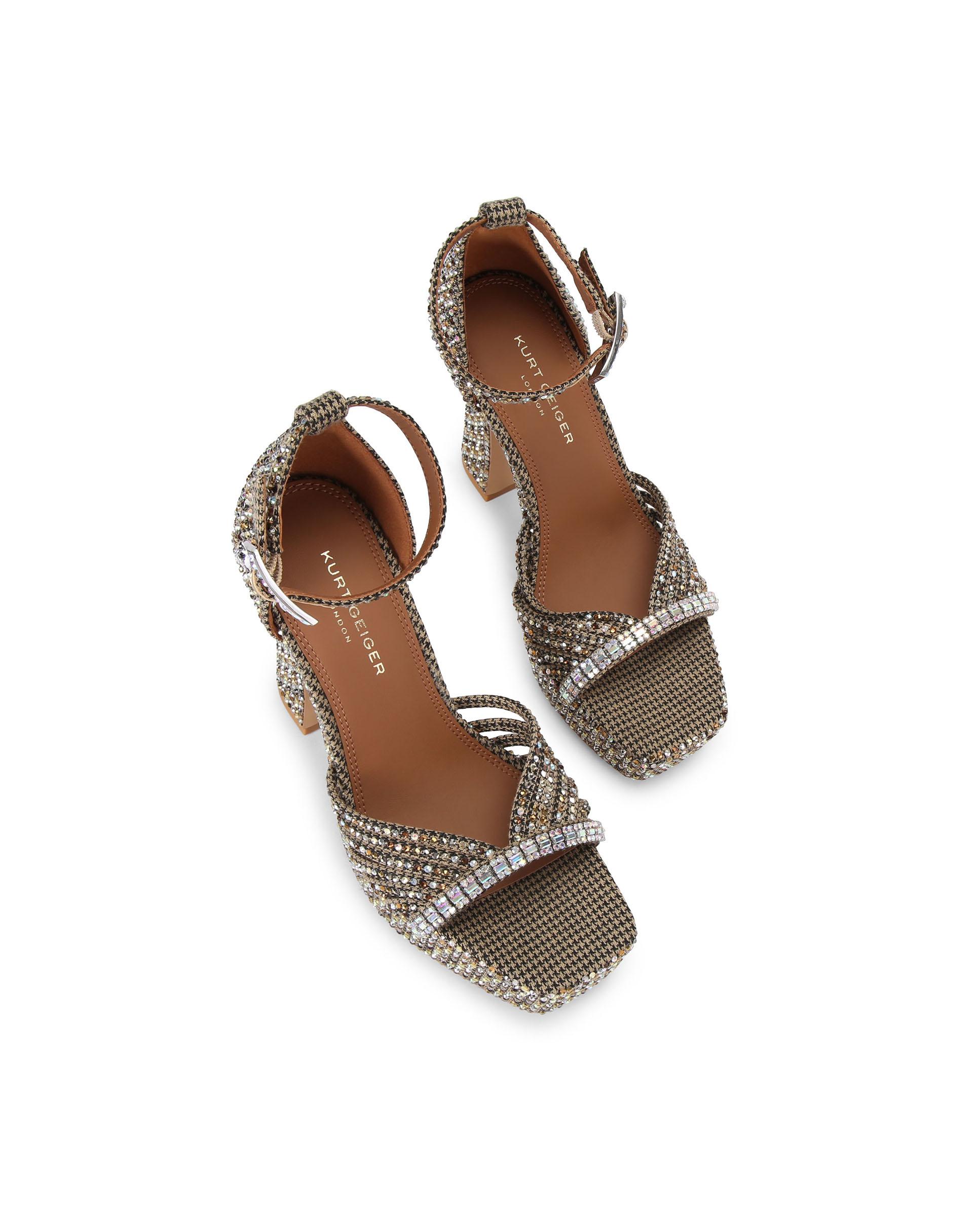 Sandalia de tacón de mujer con plataforma - Kurt Geiger - Beige Beige-2