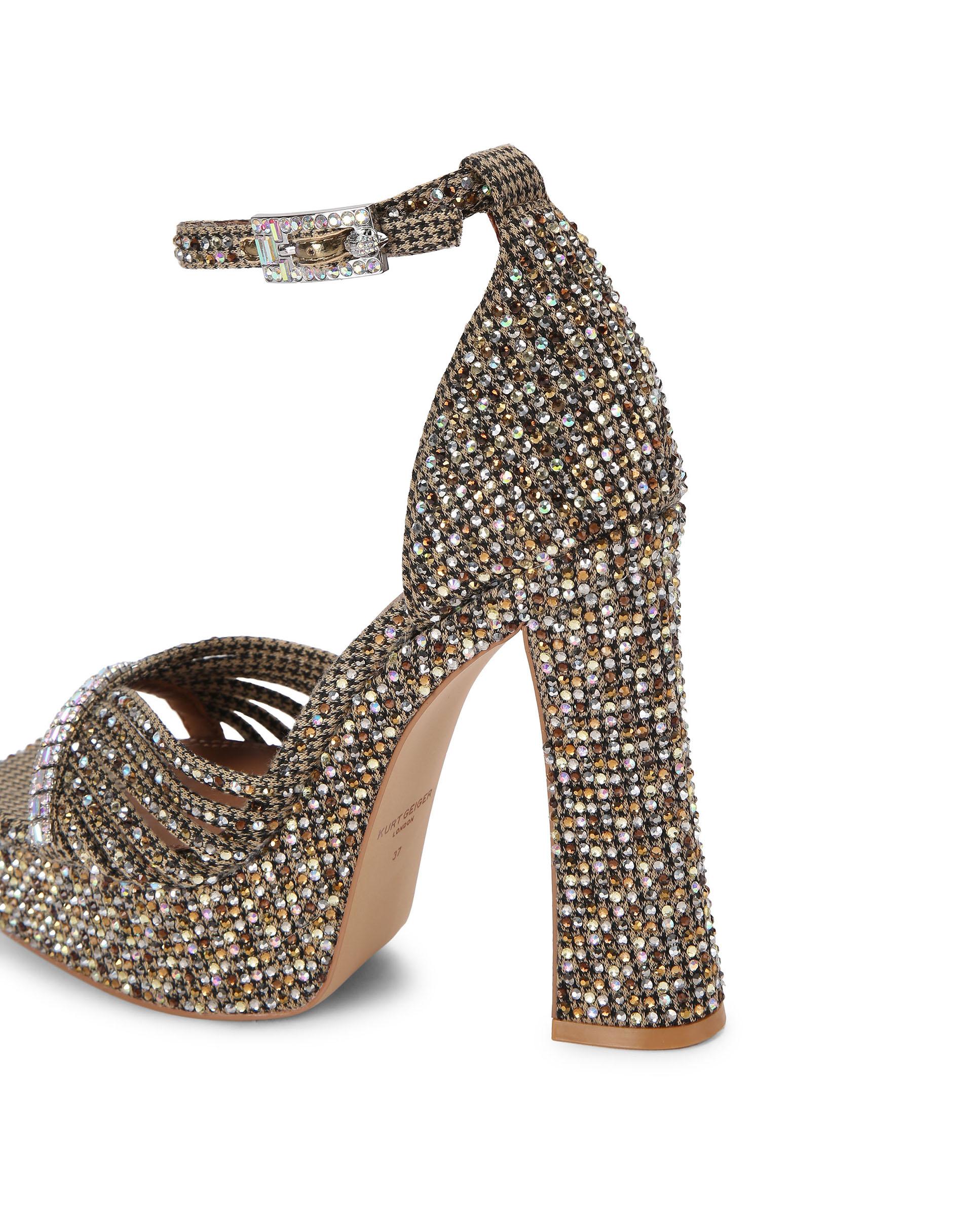Sandalia de tacón de mujer con plataforma - Kurt Geiger - Beige Beige-3