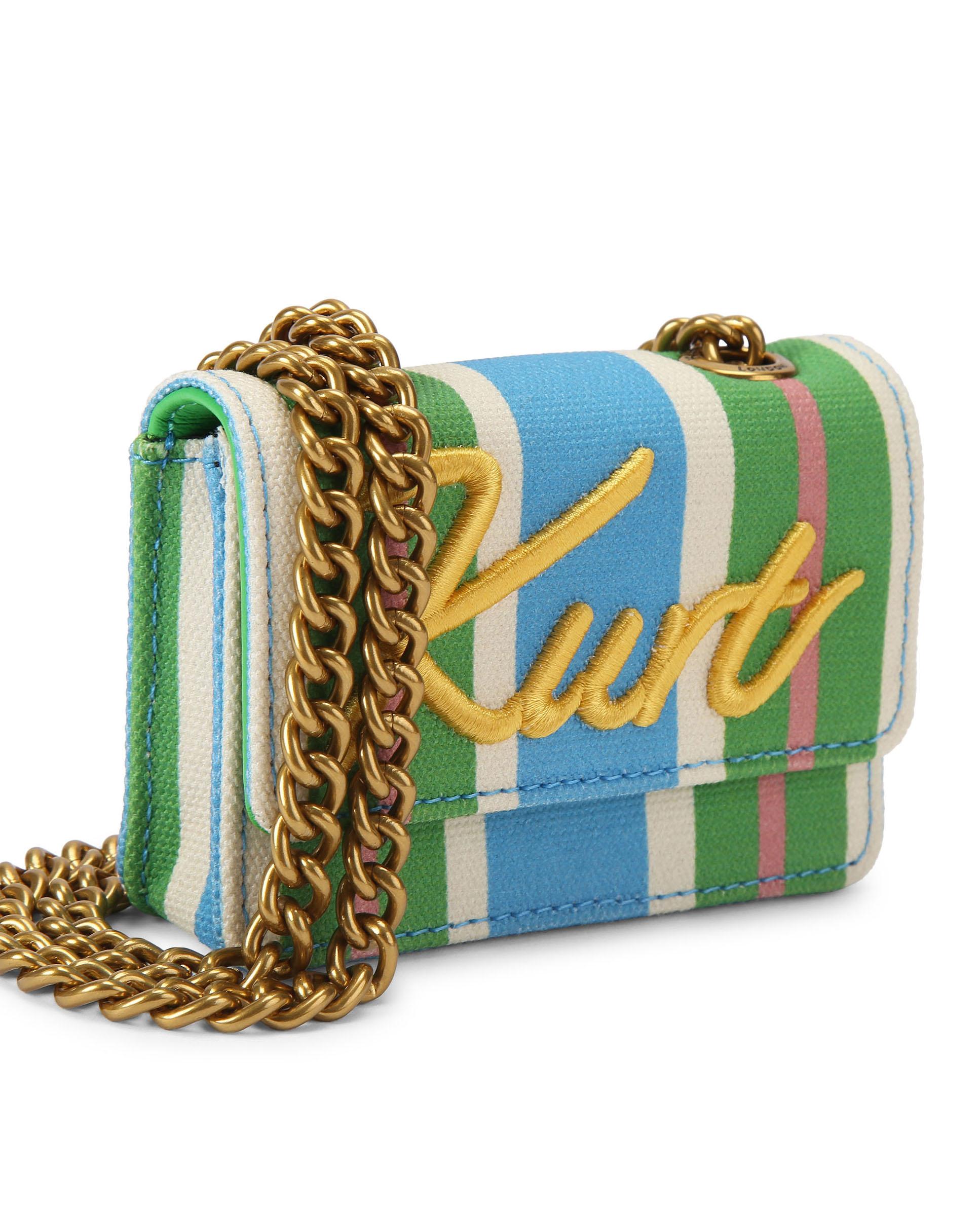 Bolso mini de mujer de rayas con asa de cadena - Kurt Geiger - Multicolor Multicolor-2