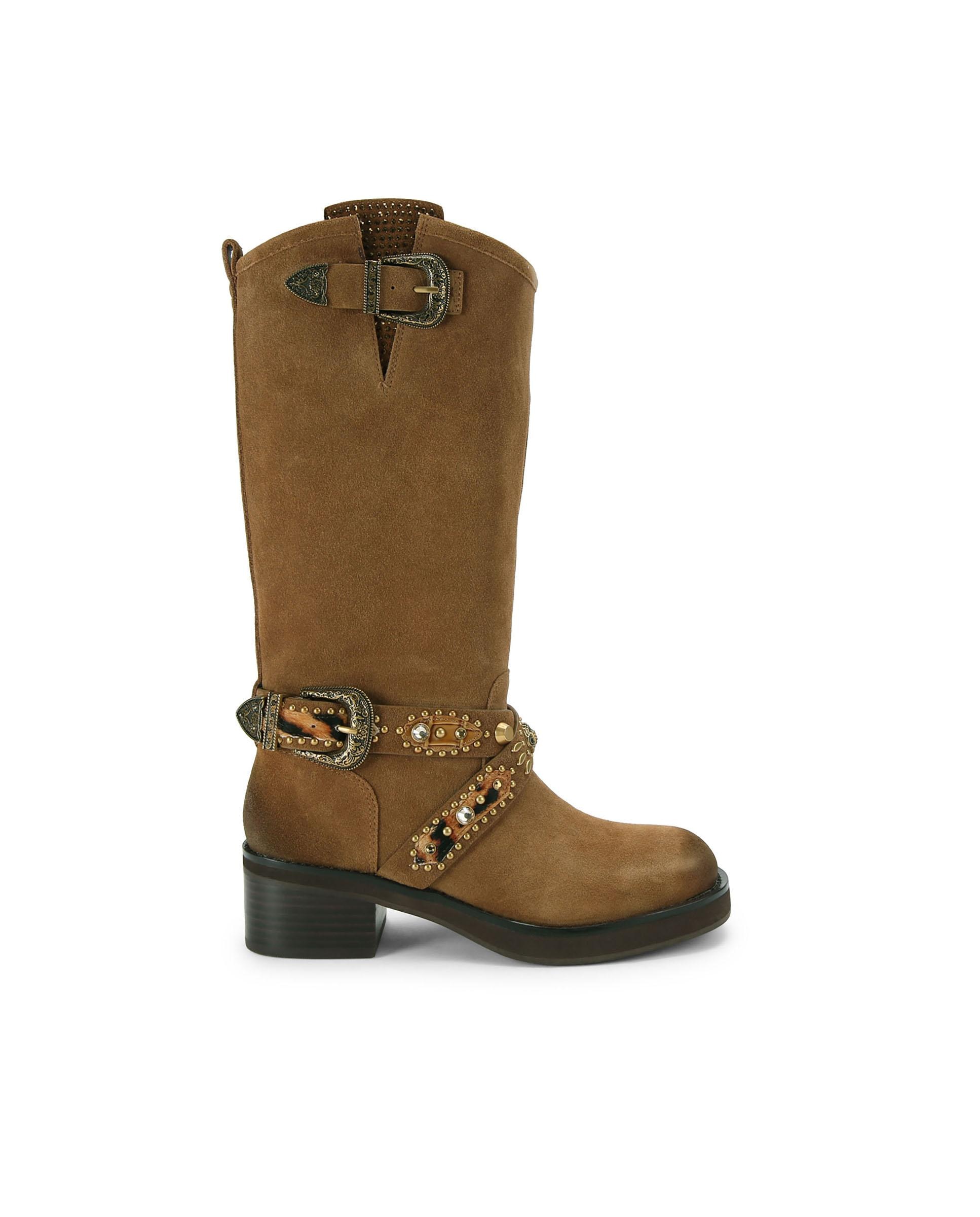Bota de mujer de ante y caña media - Kurt Geiger - Marrón Marrón-1
