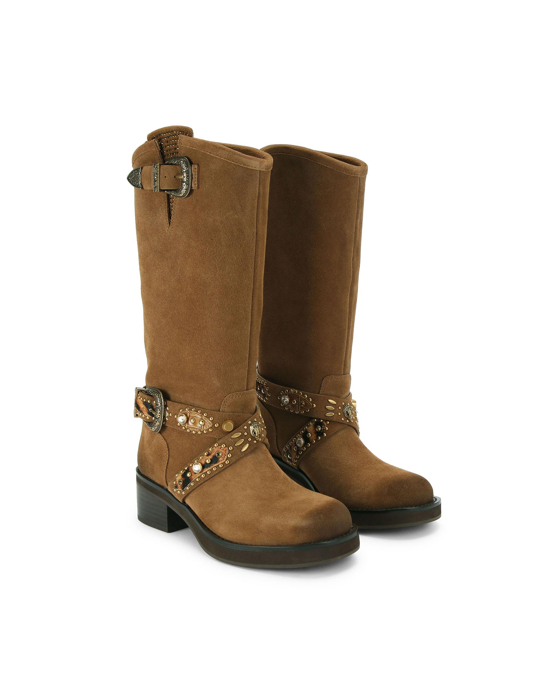 Bota de mujer de ante y caña media - Kurt Geiger - Marrón Marrón-2