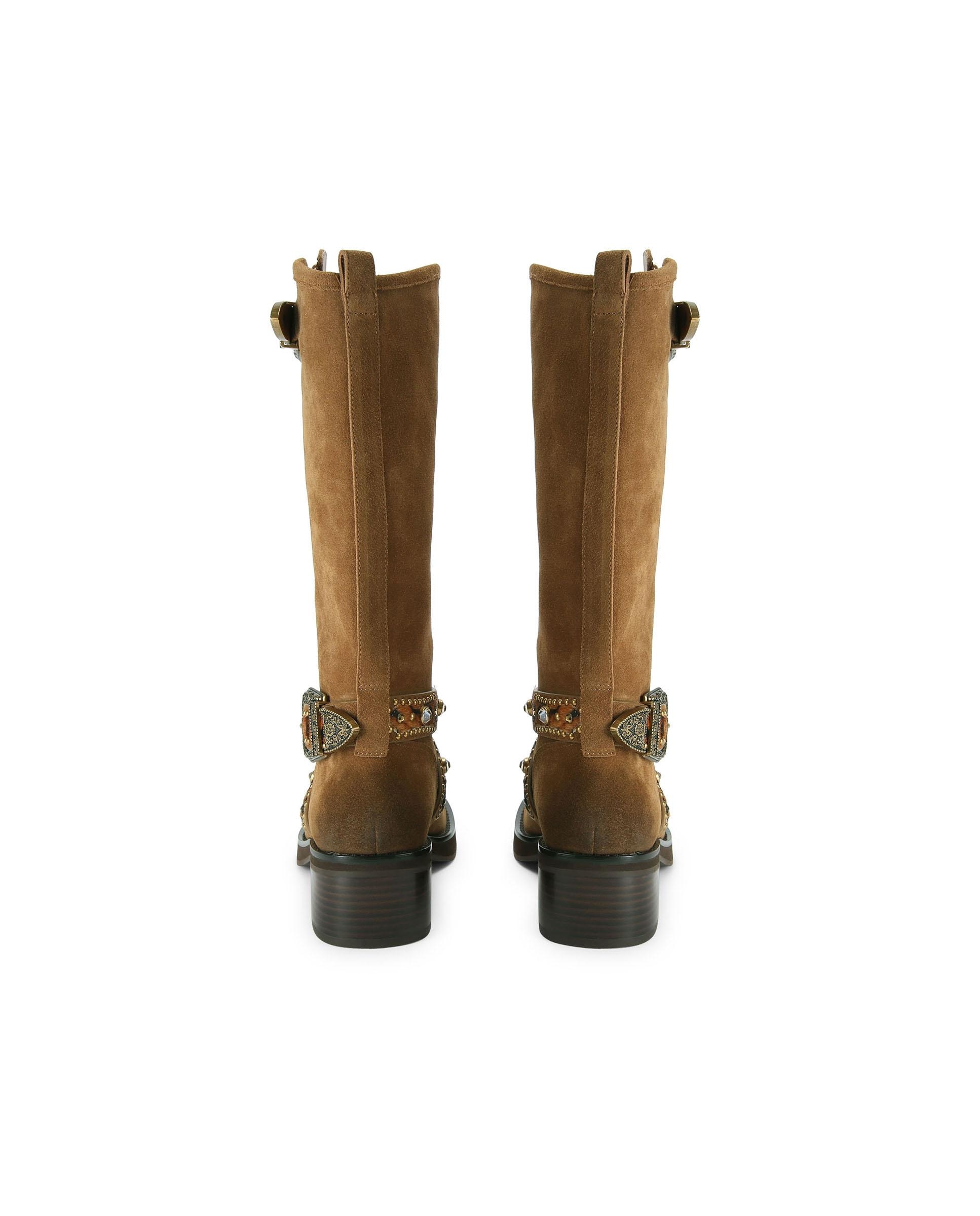 Bota de mujer de ante y caña media - Kurt Geiger - Marrón Marrón-3
