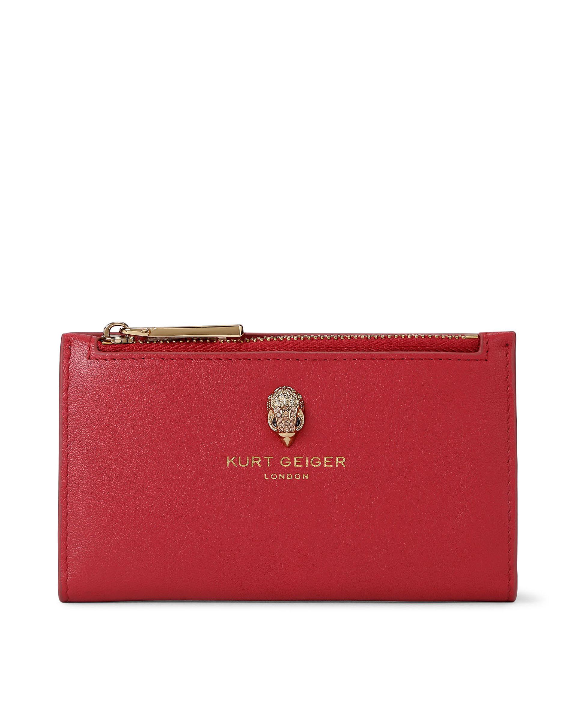 Cartera plegable con cremallera - Kurt Geiger - Rojo Rojo-1