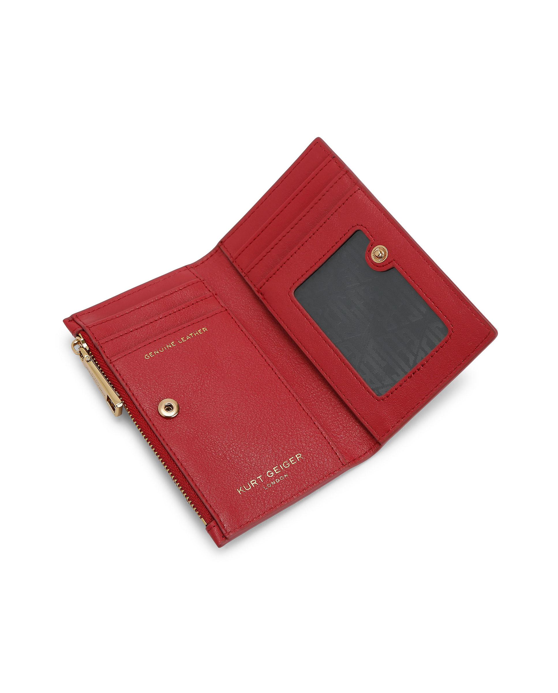 Cartera plegable con cremallera - Kurt Geiger - Rojo Rojo-4
