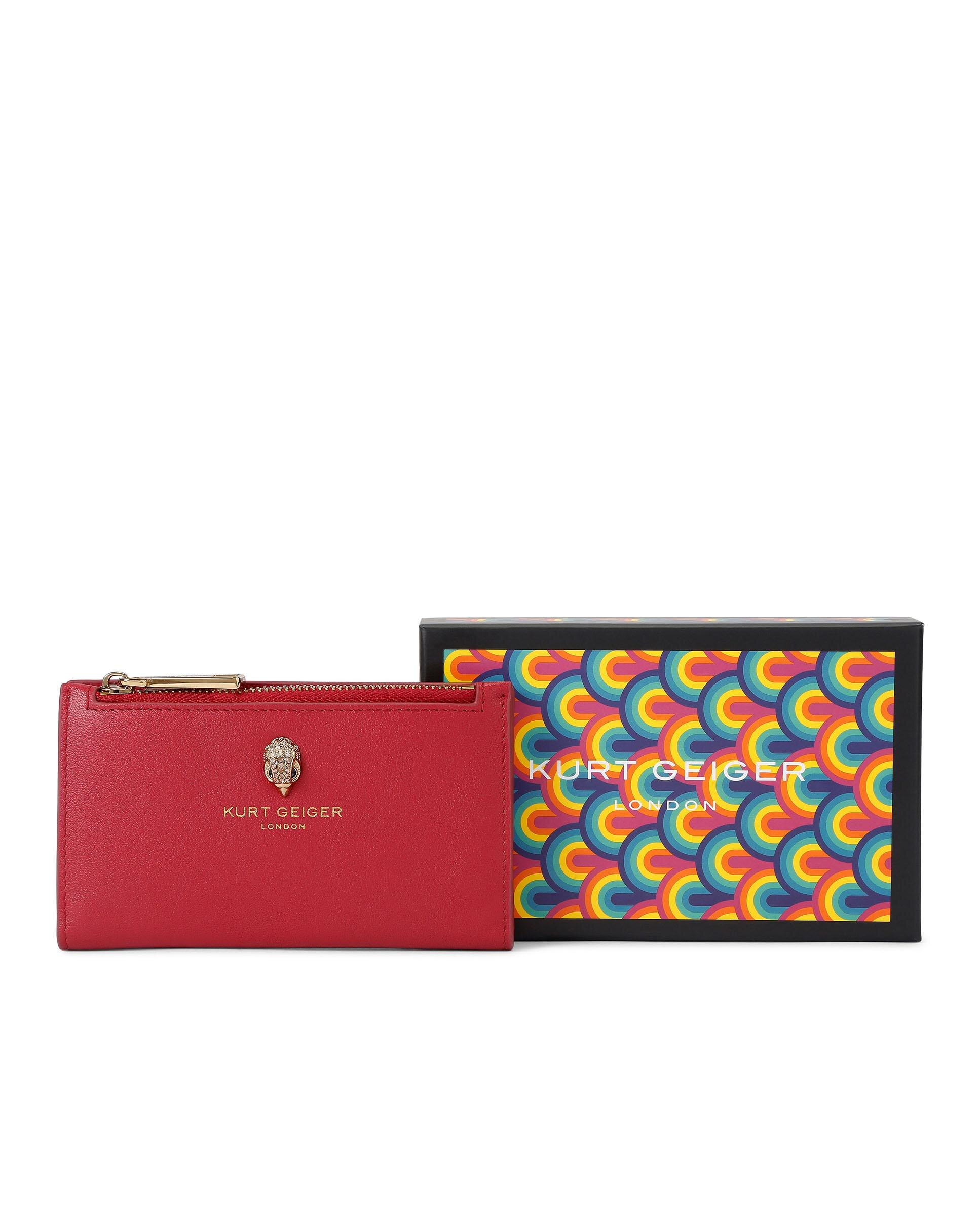 Cartera plegable con cremallera - Kurt Geiger - Rojo Rojo-5