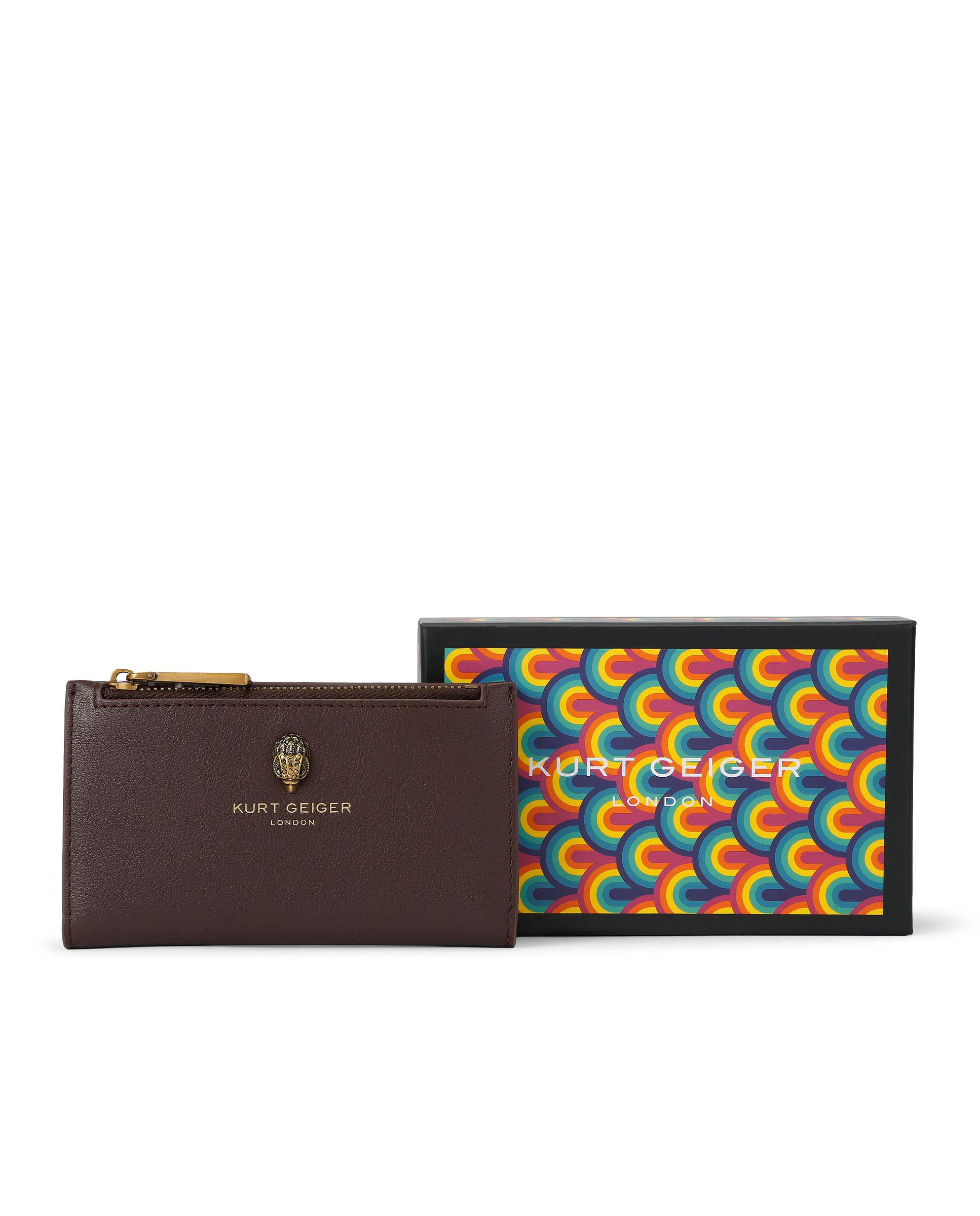 Cartera plegable con cremallera - Kurt Geiger - Marrón oscuro Marrón oscuro-5