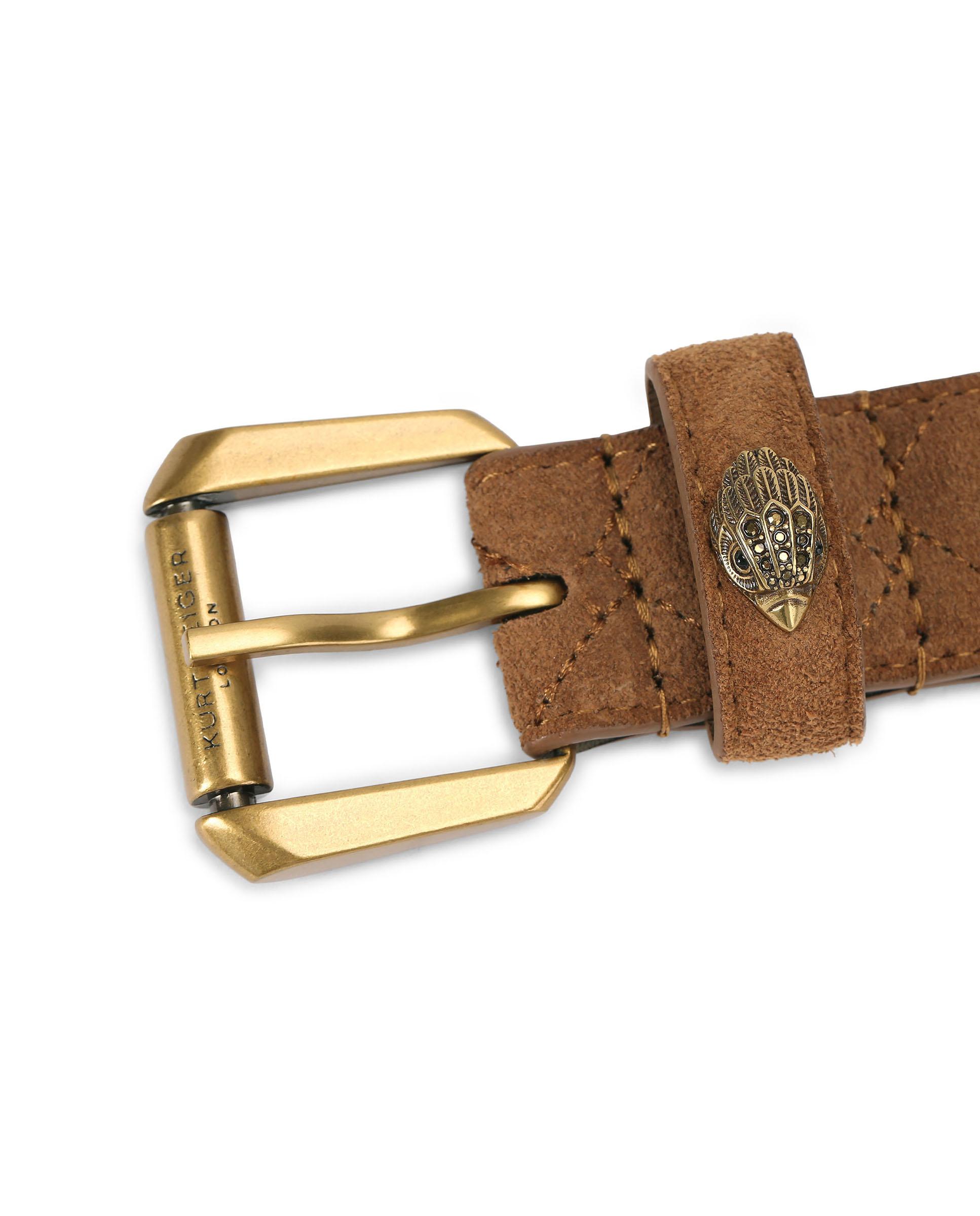 Cinturón de ante con hebilla - Kurt Geiger - Camel Camel-3