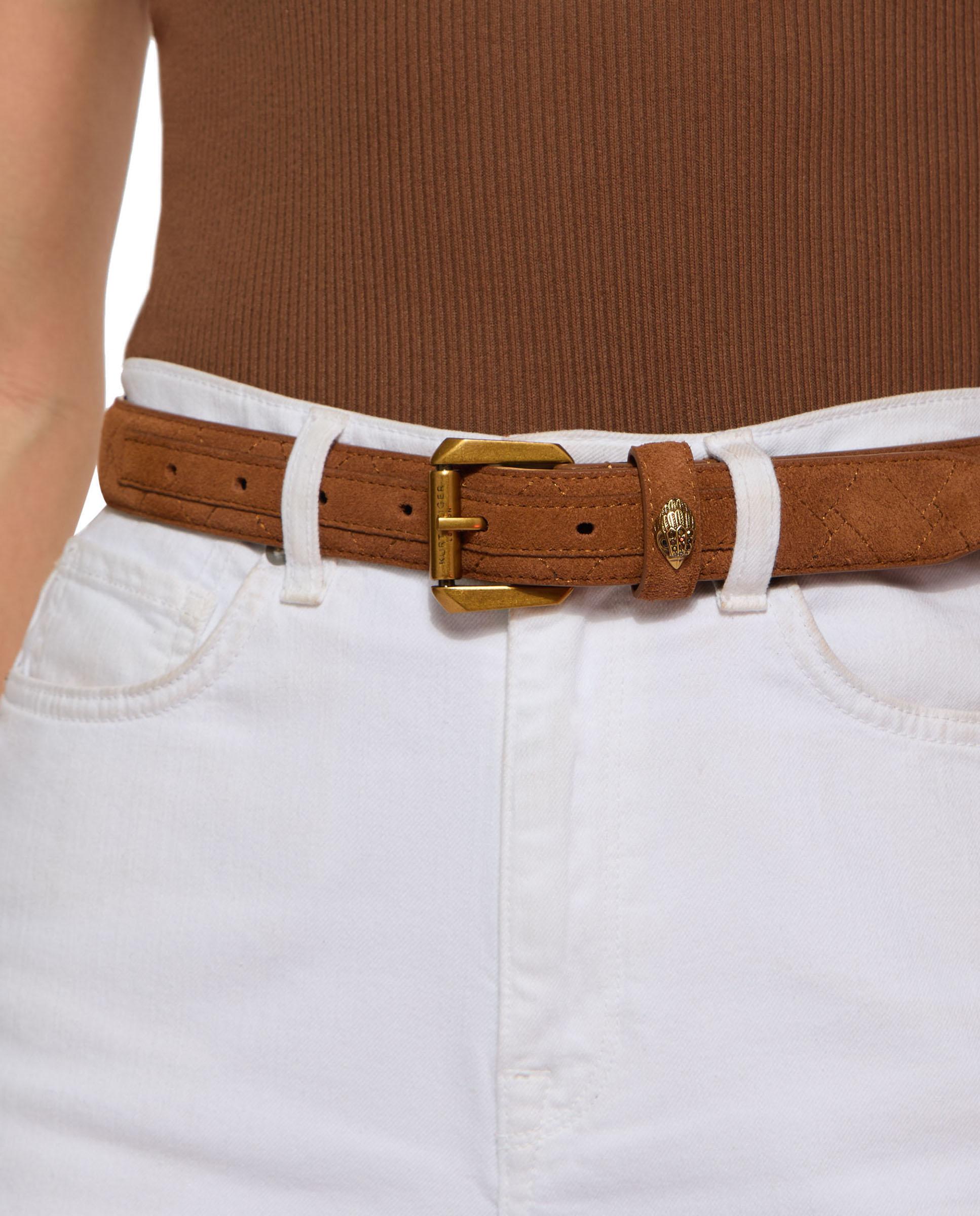 Cinturón de ante con hebilla - Kurt Geiger - Camel Camel-2