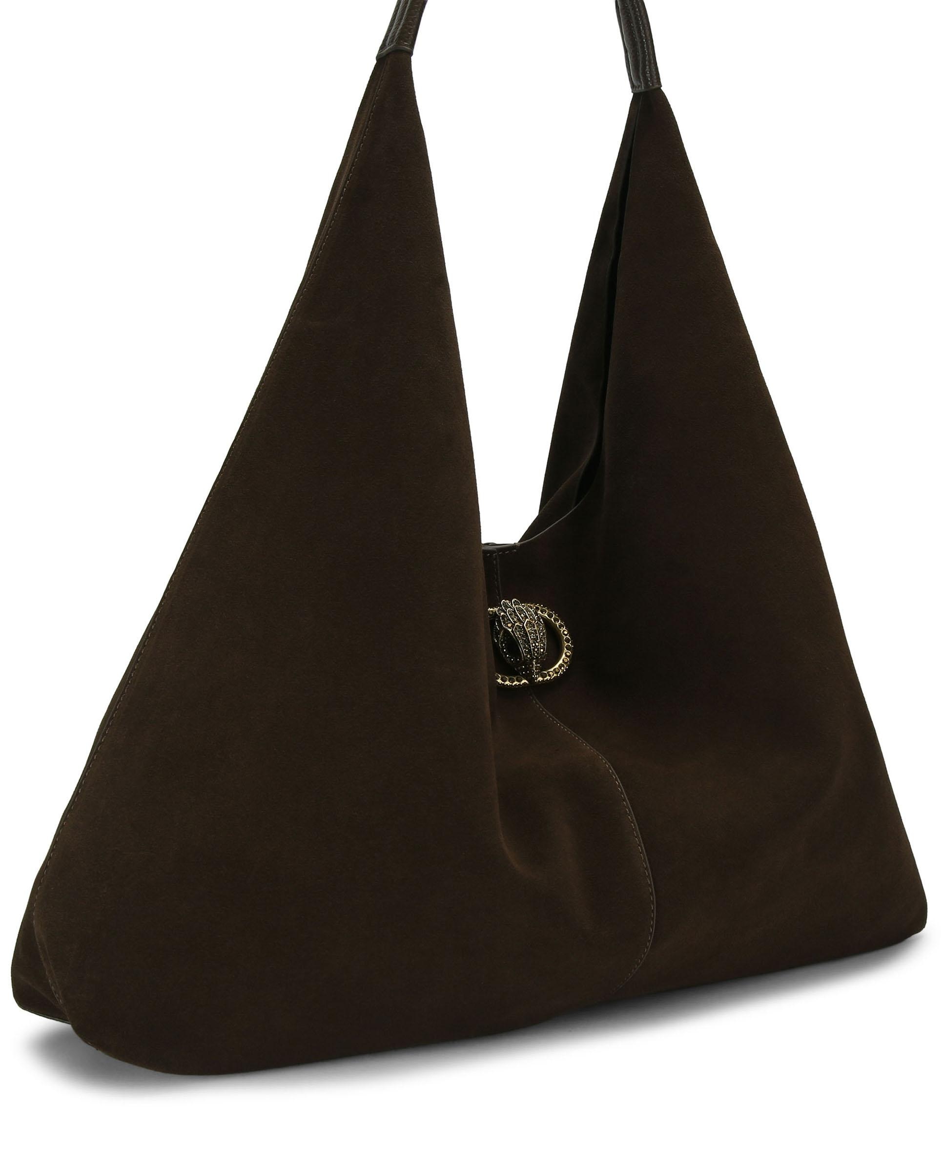 Bolso de hombro grande de ante - Kurt Geiger - Marrón oscuro Marrón oscuro-3