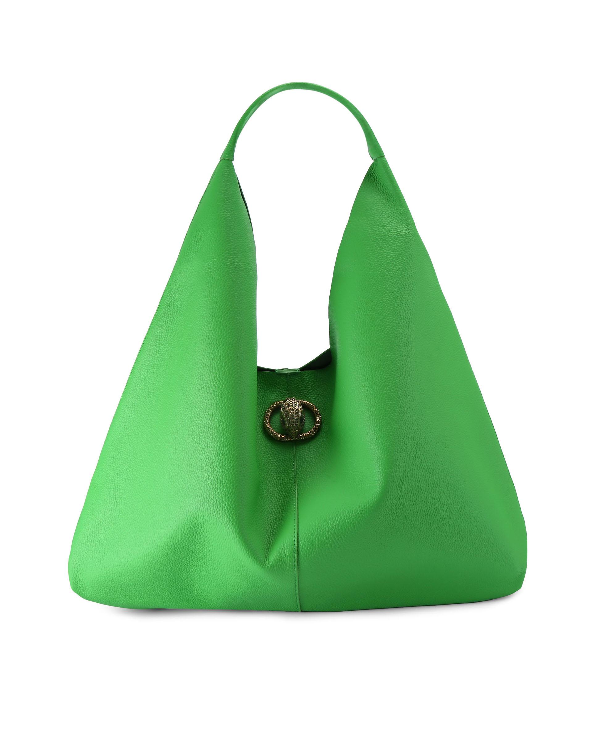 Bolso de hombro grande de ante - Kurt Geiger - Verde flúor Verde flúor-1
