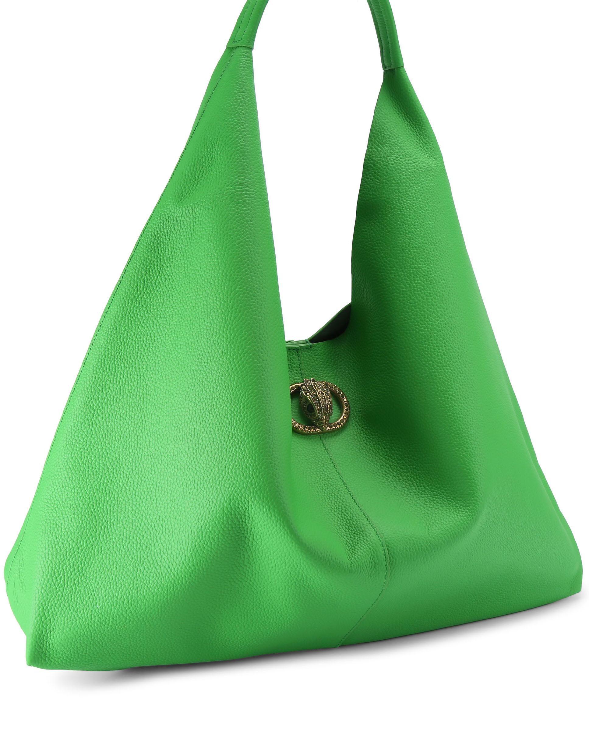 Bolso de hombro grande de ante - Kurt Geiger - Verde flúor Verde flúor-3