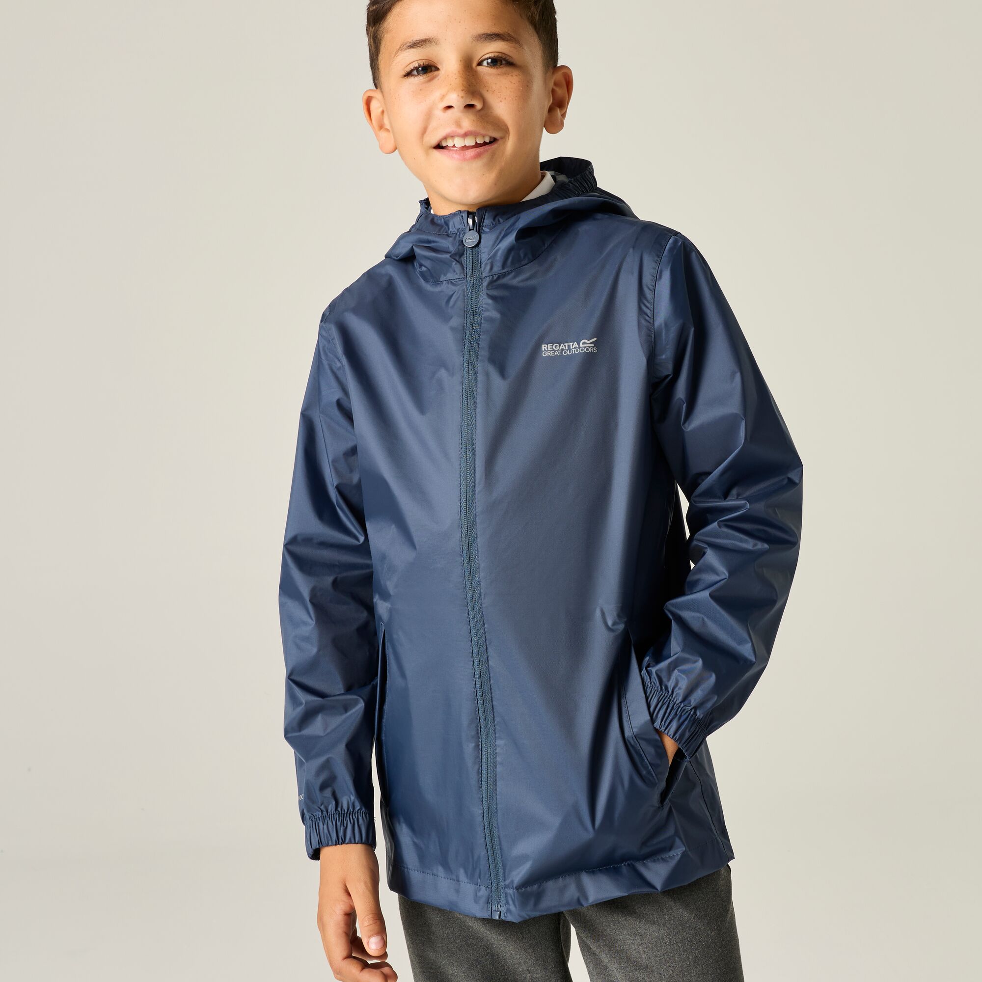 Chubasquero de niños Pack It III Regatta - Rosa claro Azul marino-2