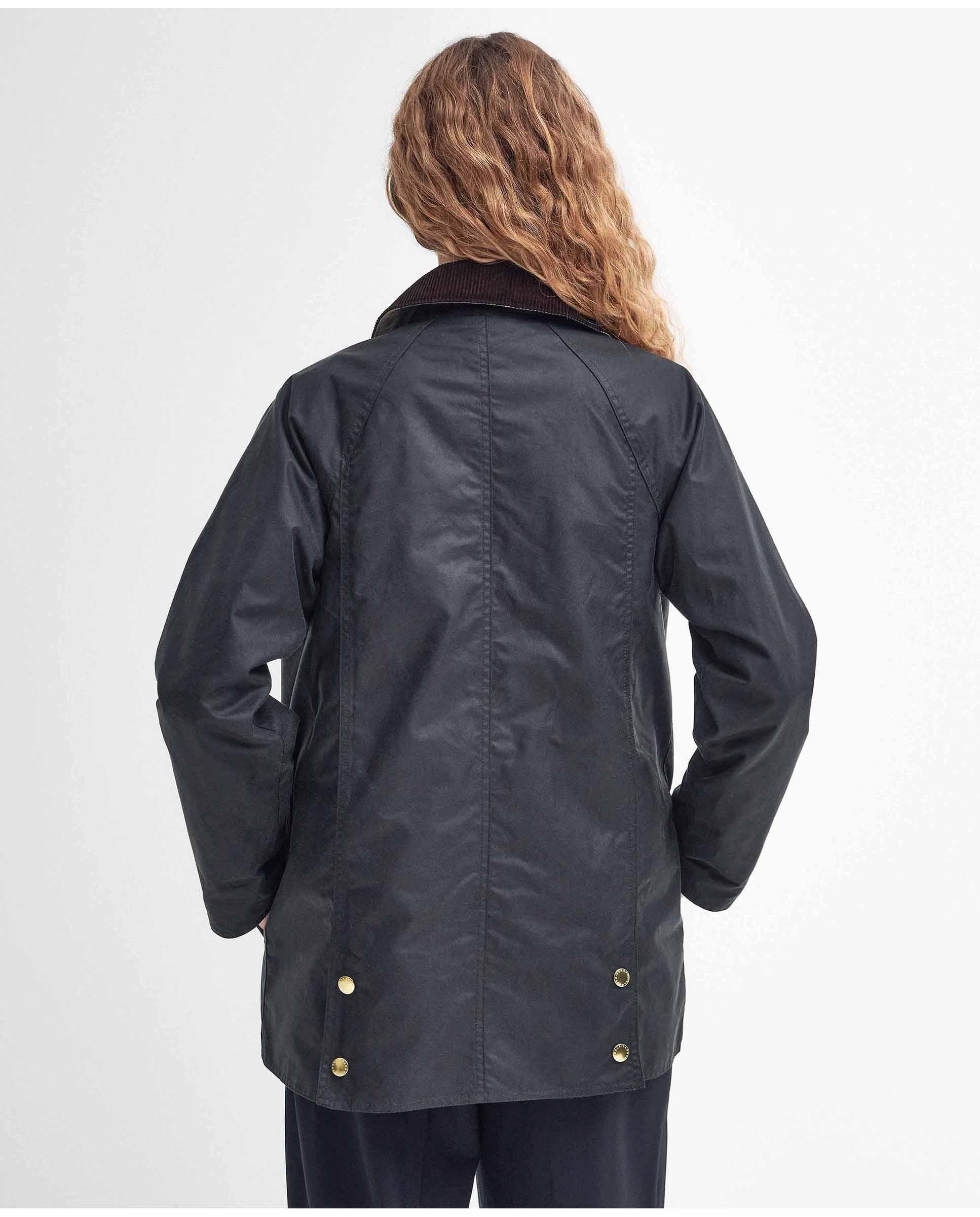 Chaqueta de mujer encerada beadnell con corte regular y cuello de pana - Barbour - Azul marino Azul marino-3
