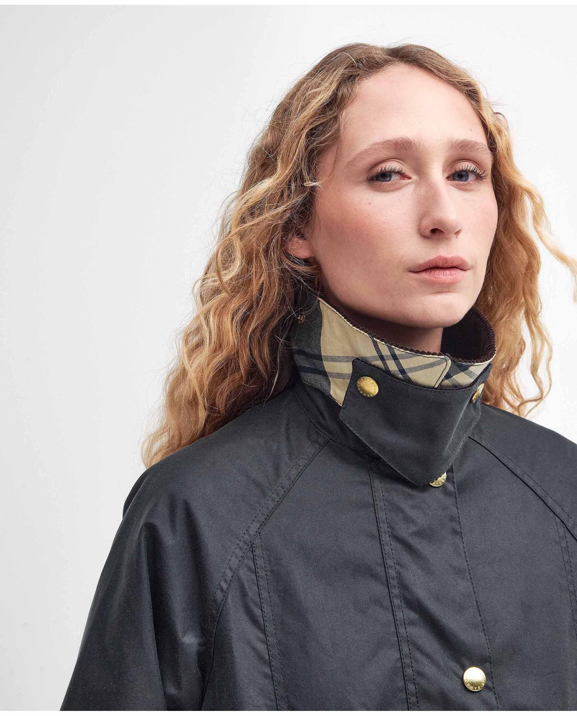 Chaqueta de mujer encerada beadnell con corte regular y cuello de pana - Barbour - Azul marino Azul marino-5