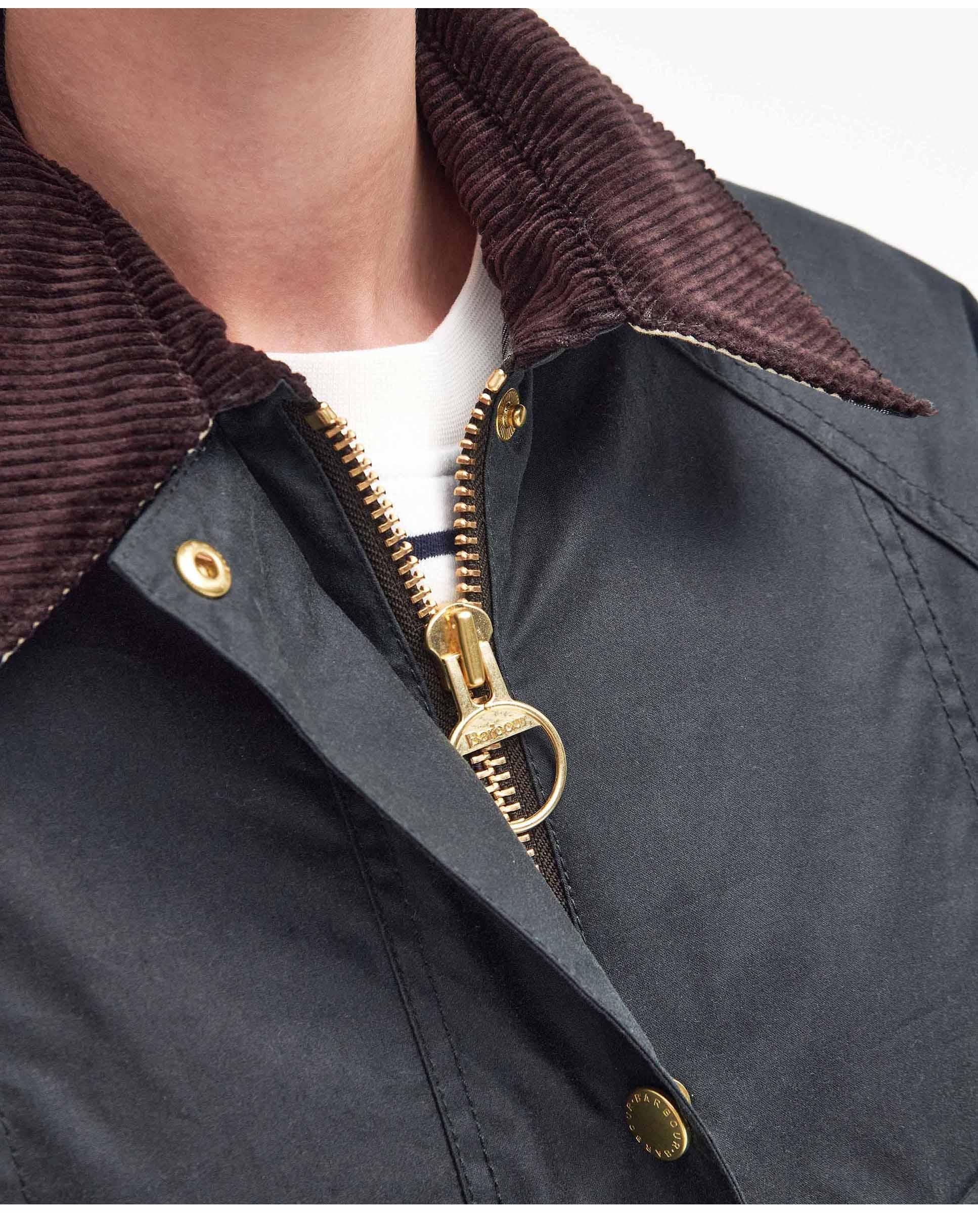 Chaqueta de mujer encerada beadnell con corte regular y cuello de pana - Barbour - Azul marino Azul marino-6
