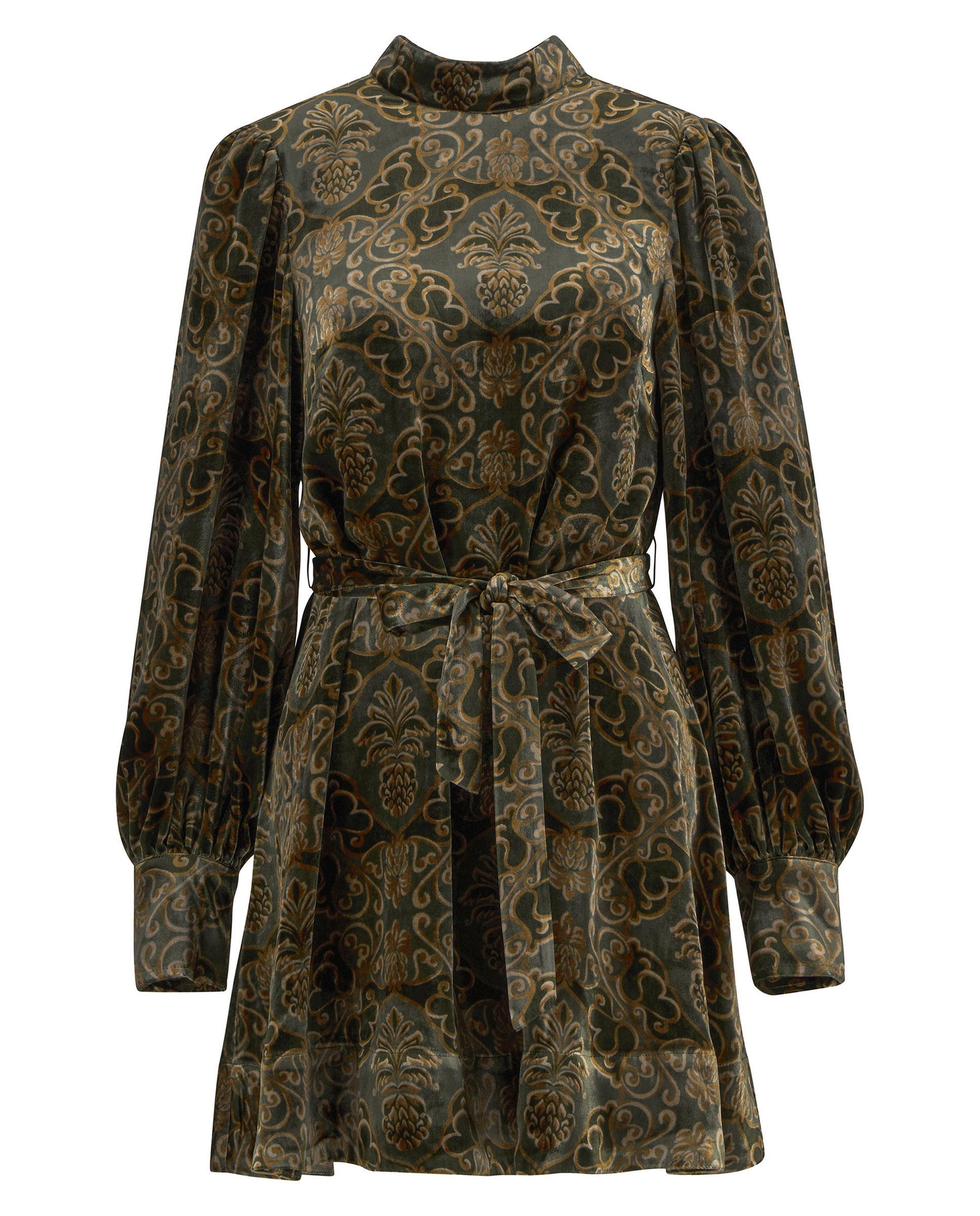 Vestido corto de cuello alto y manga larga - Barbour - Multicolor Multicolor-6