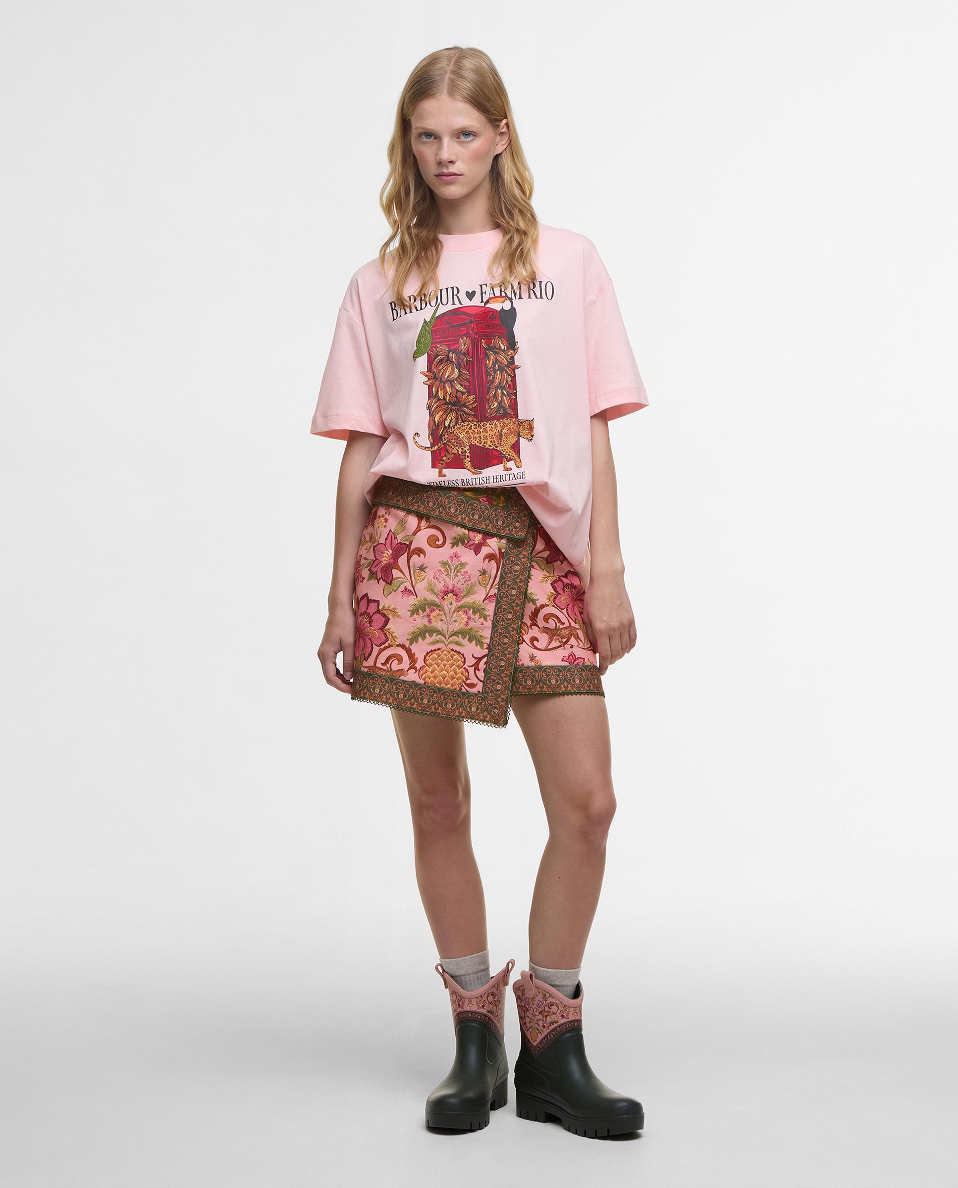 Camiseta de mujer de manga corta y cuello redondo - Barbour - Rosa Rosa-3