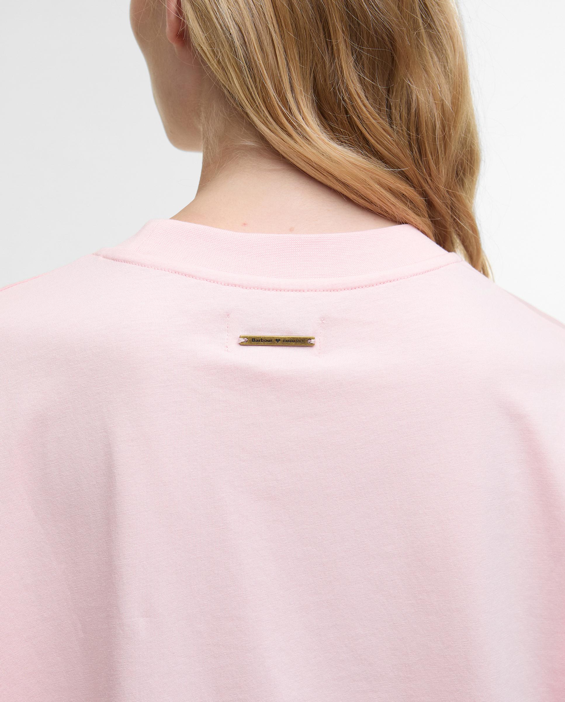 Camiseta de mujer de manga corta y cuello redondo - Barbour - Rosa Rosa-5