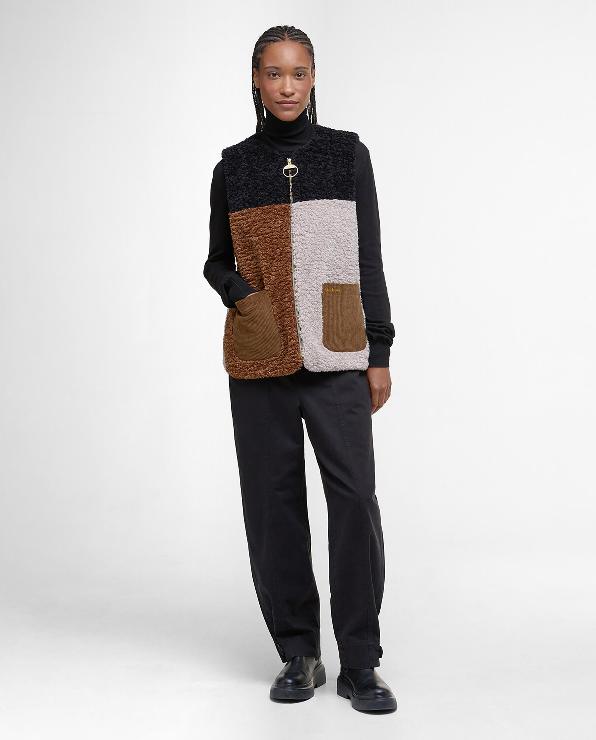 Chaleco de mujer con cierre frontal con cremallera y tirador metálico - Barbour - Camel Camel-3