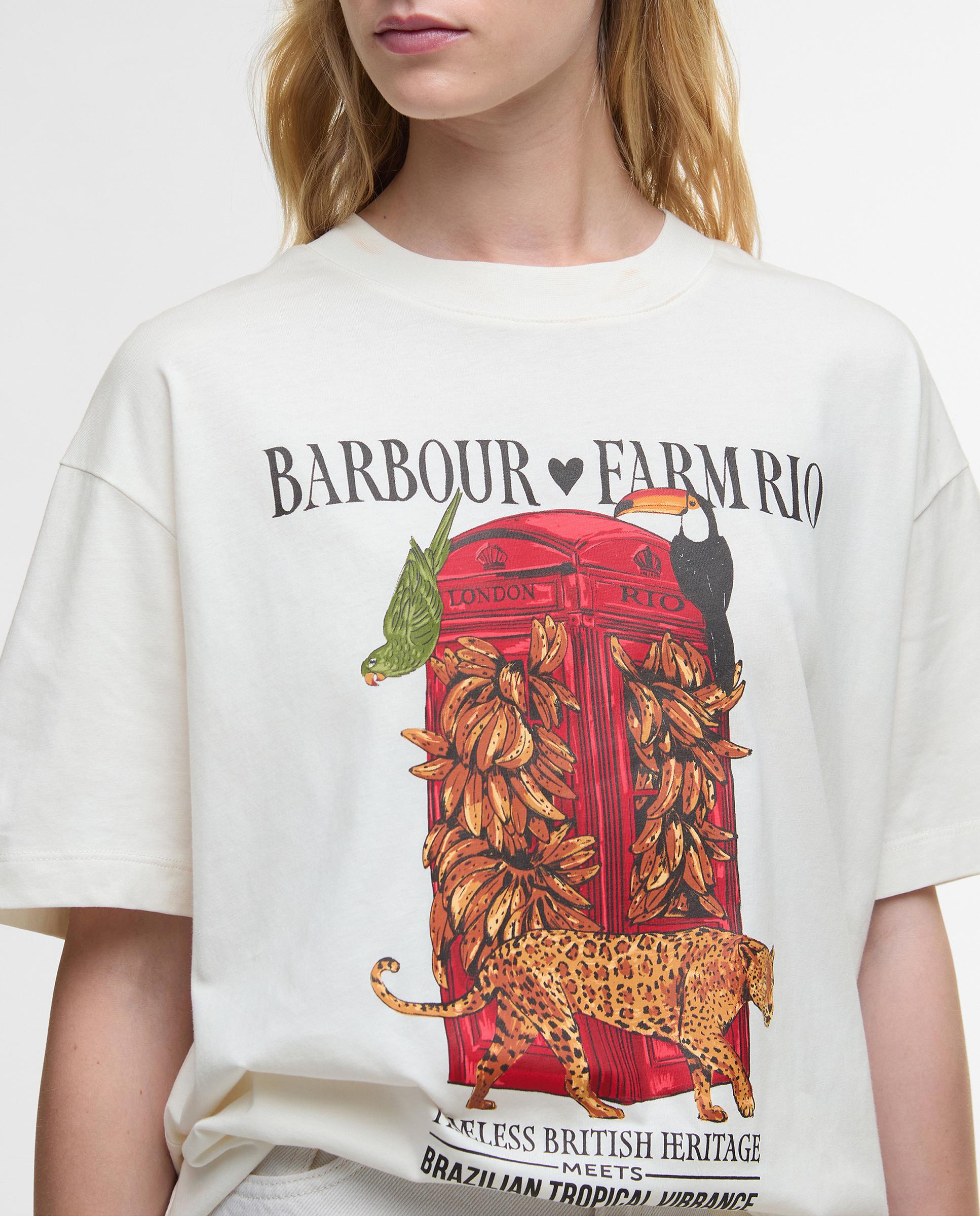 Camiseta de mujer de manga corta y cuello redondo - Barbour - Blanco Blanco-4