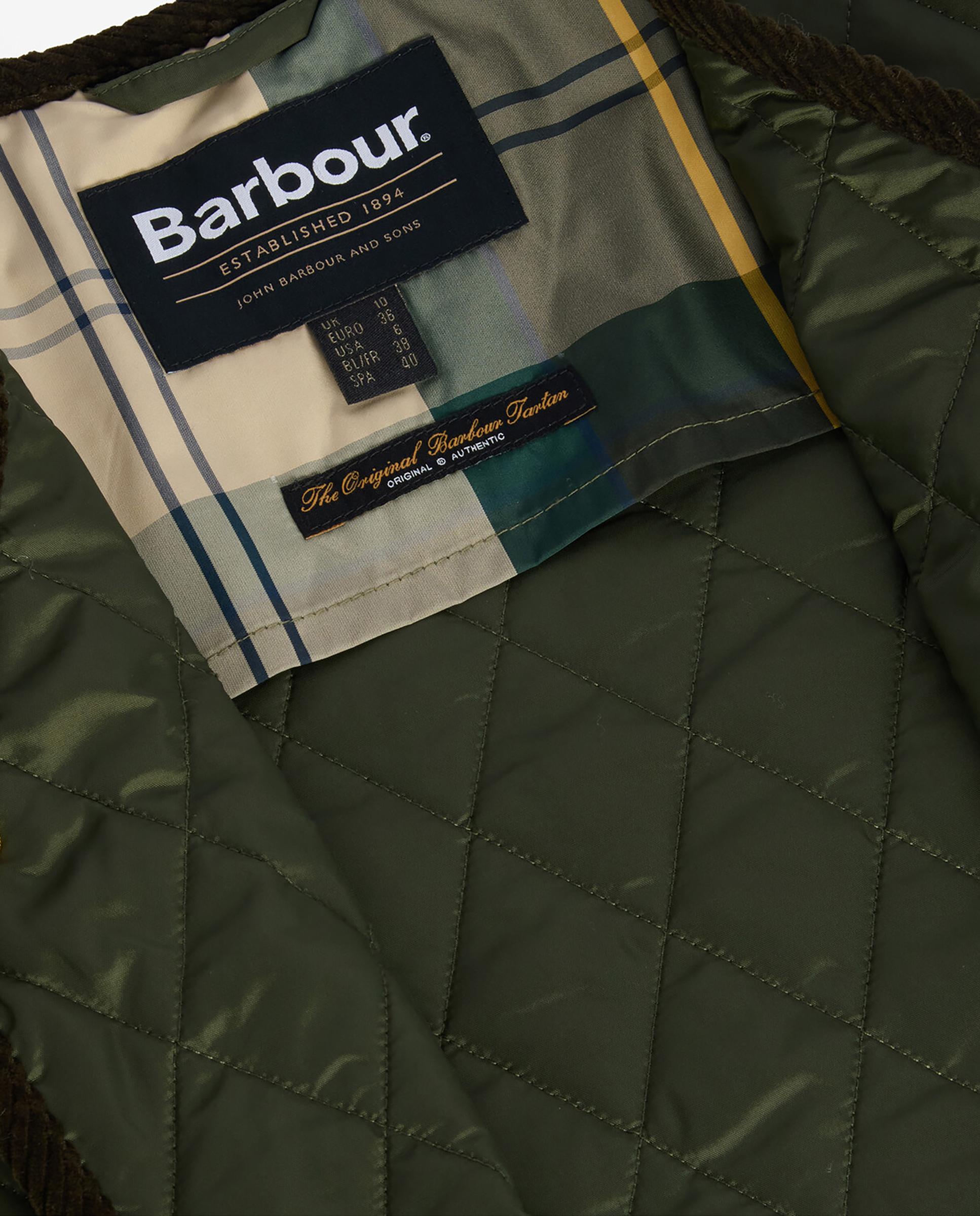 Chaleco de mujer con cierre central de botones y con cuello pico en V - Barbour - Verde Verde-8