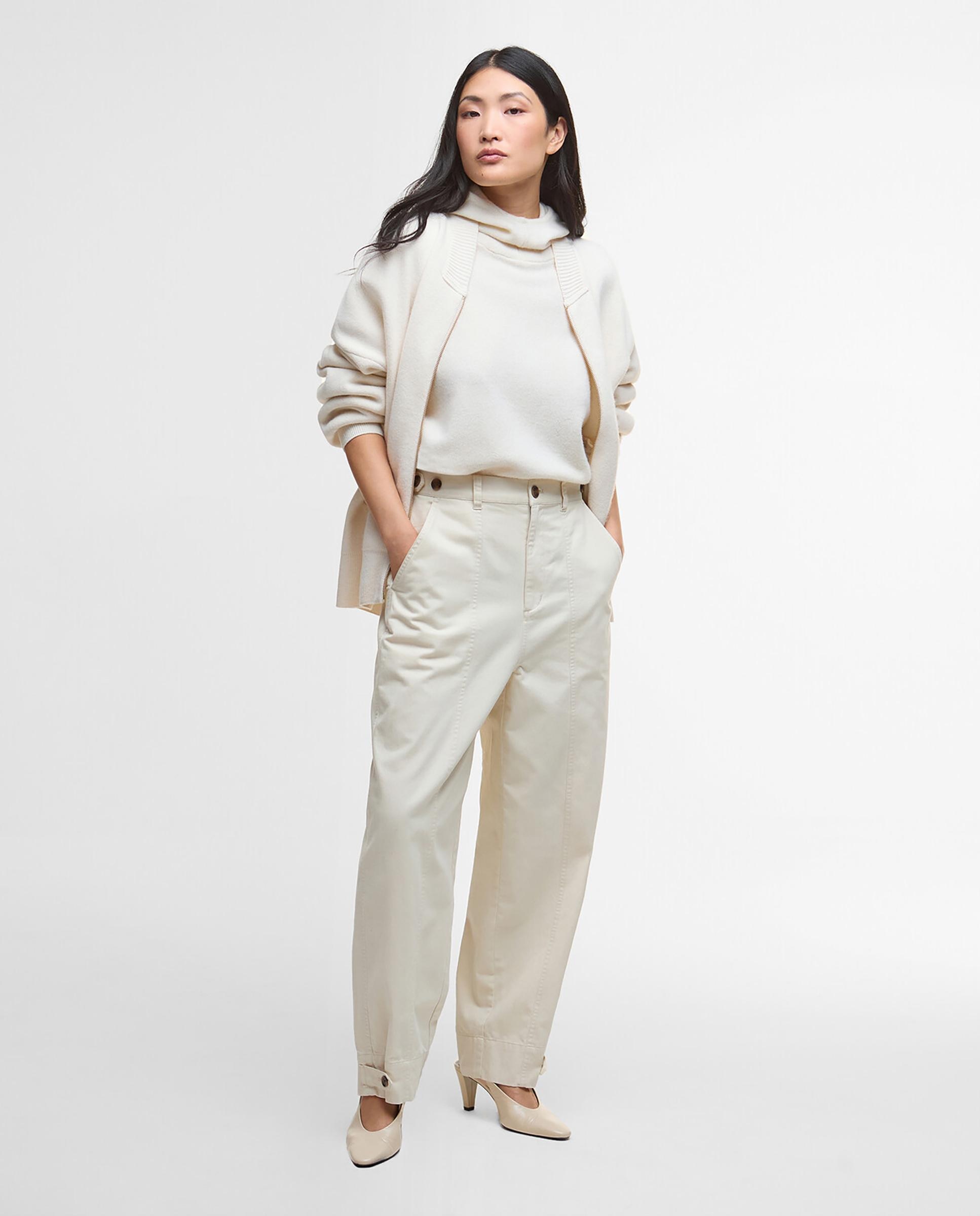 Pantalones vaqueros rectos de mujer con trabillas en cintura y sistema de ajuste trasero - Barbour - Gris Gris-1